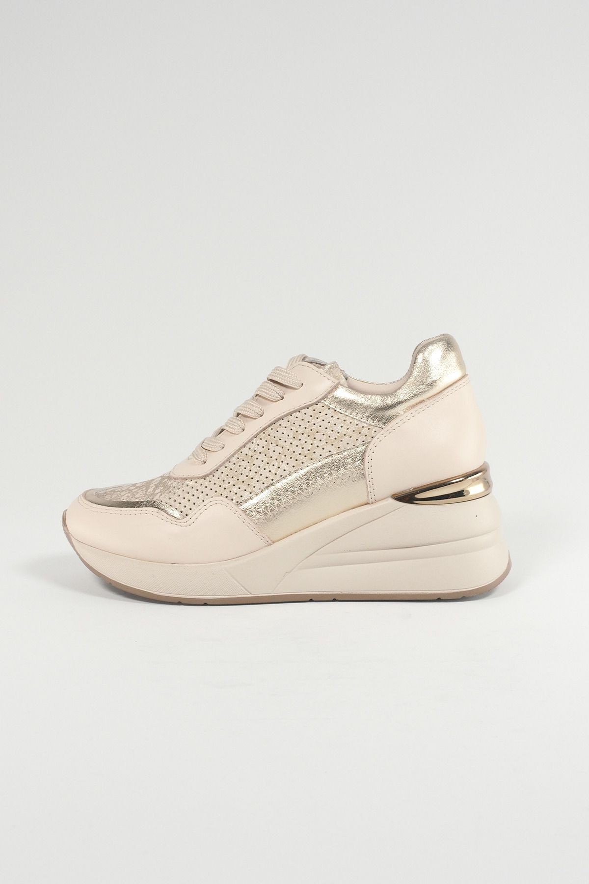 Ludovica Bej Deri Kadın Sneakers, Hakiki Deri, Günlük Ayakkabı, Spor Ayakkabı 24220