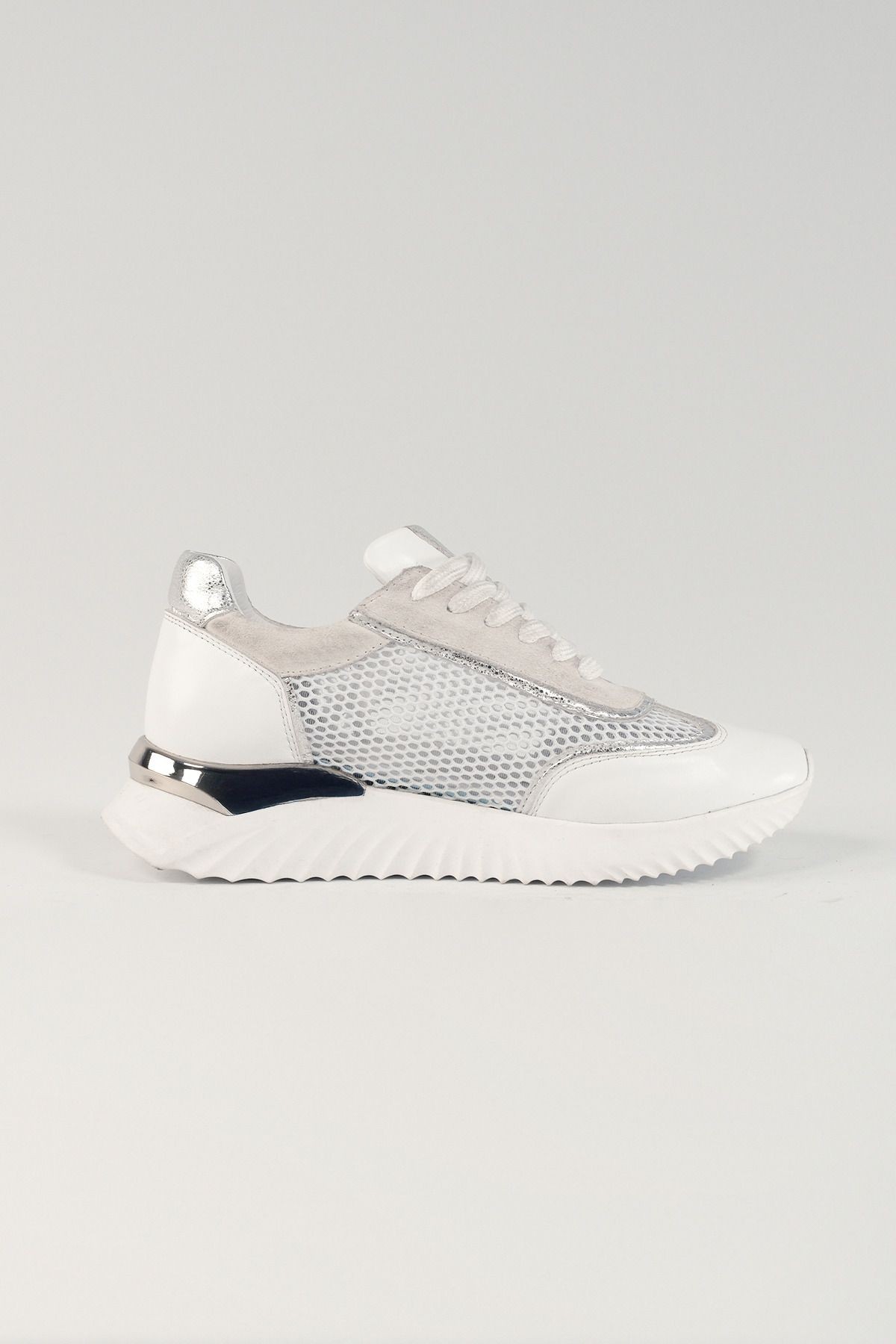 Rosalba Bej Deri Kadın Sneakers, Hakiki Deri, Günlük Ayakkabı, Spor Ayakkabı 25076