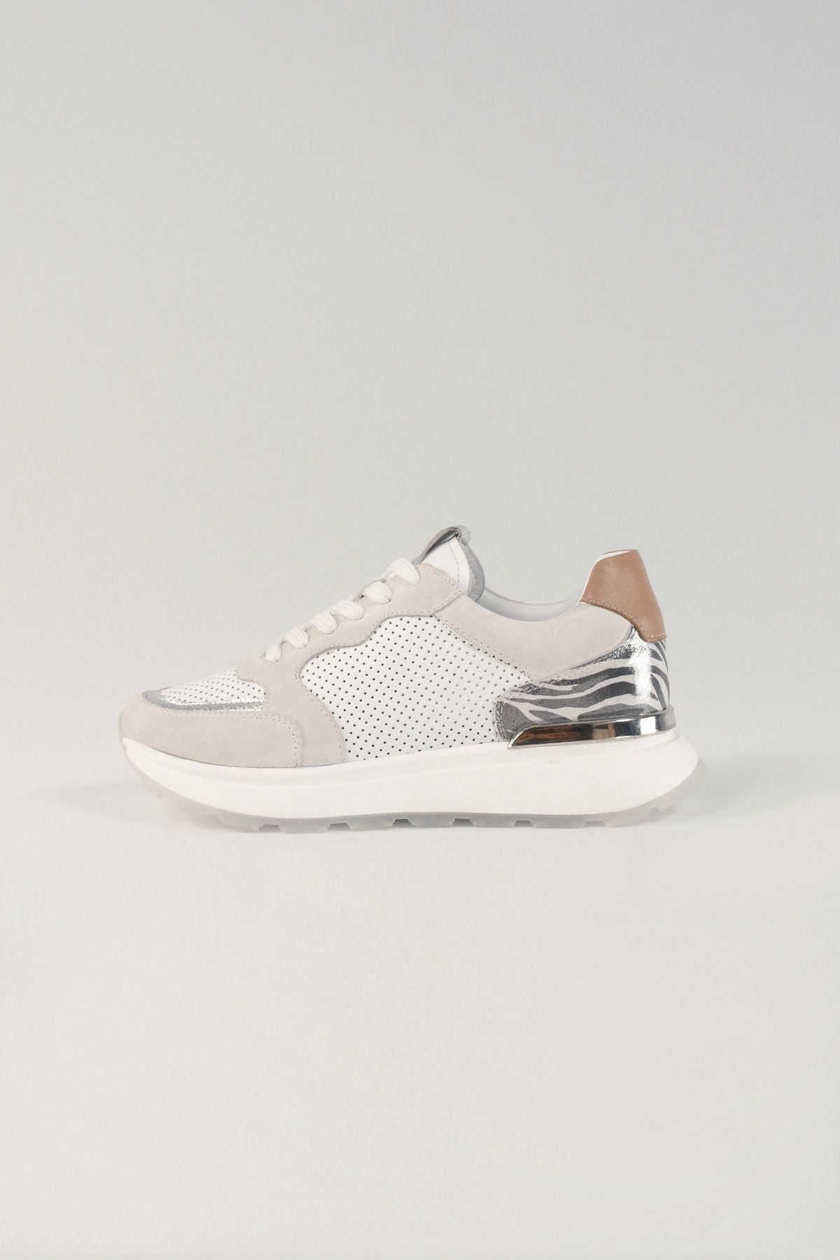 Donatella Beyaz Deri Kadın Sneakers, Hakiki Deri, Günlük Ayakkabı, Spor Ayakkabı 25452