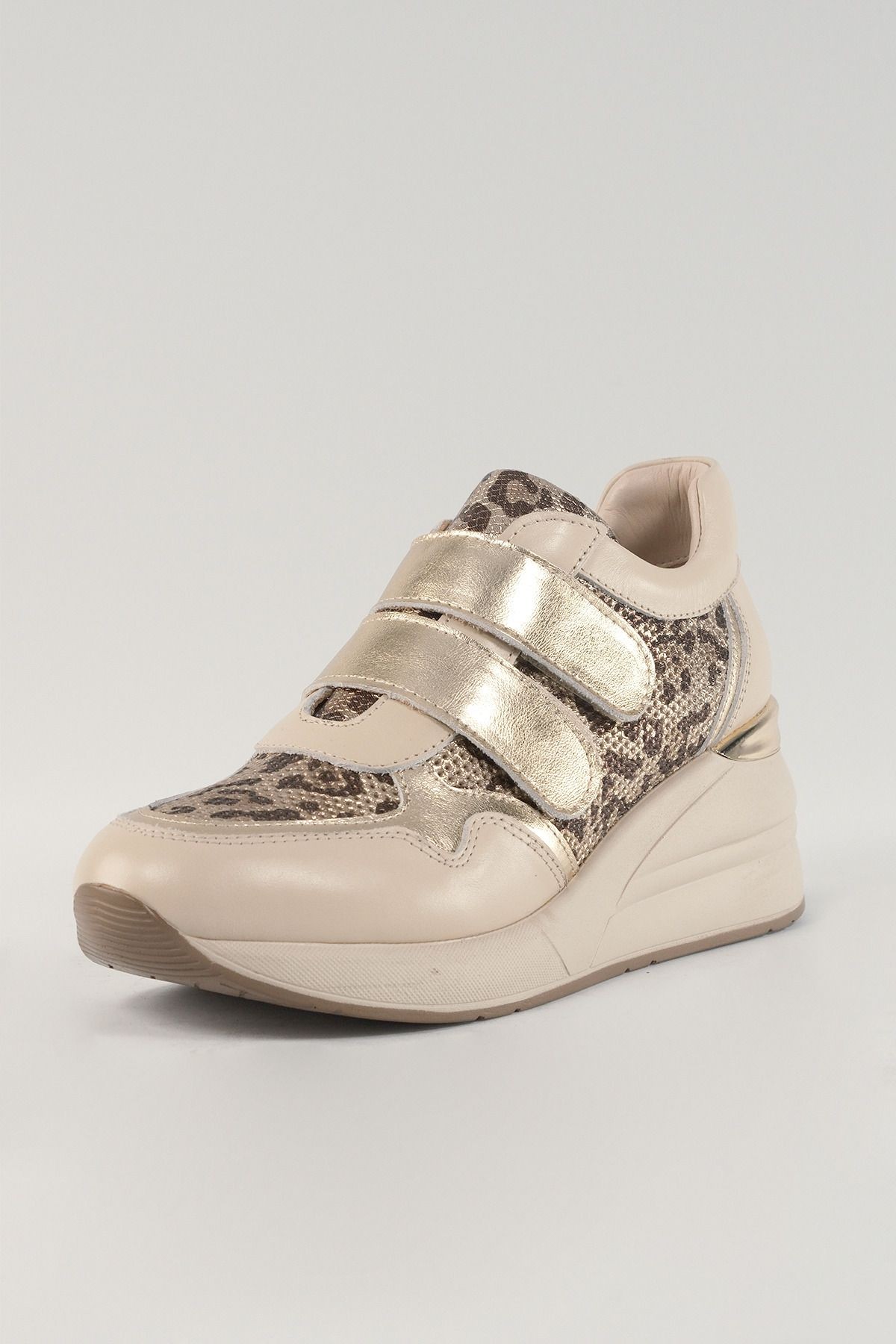 Alessandra Bej Deri Kadın Sneakers, Hakiki Deri, Günlük Ayakkabı, Spor Ayakkabı 24222
