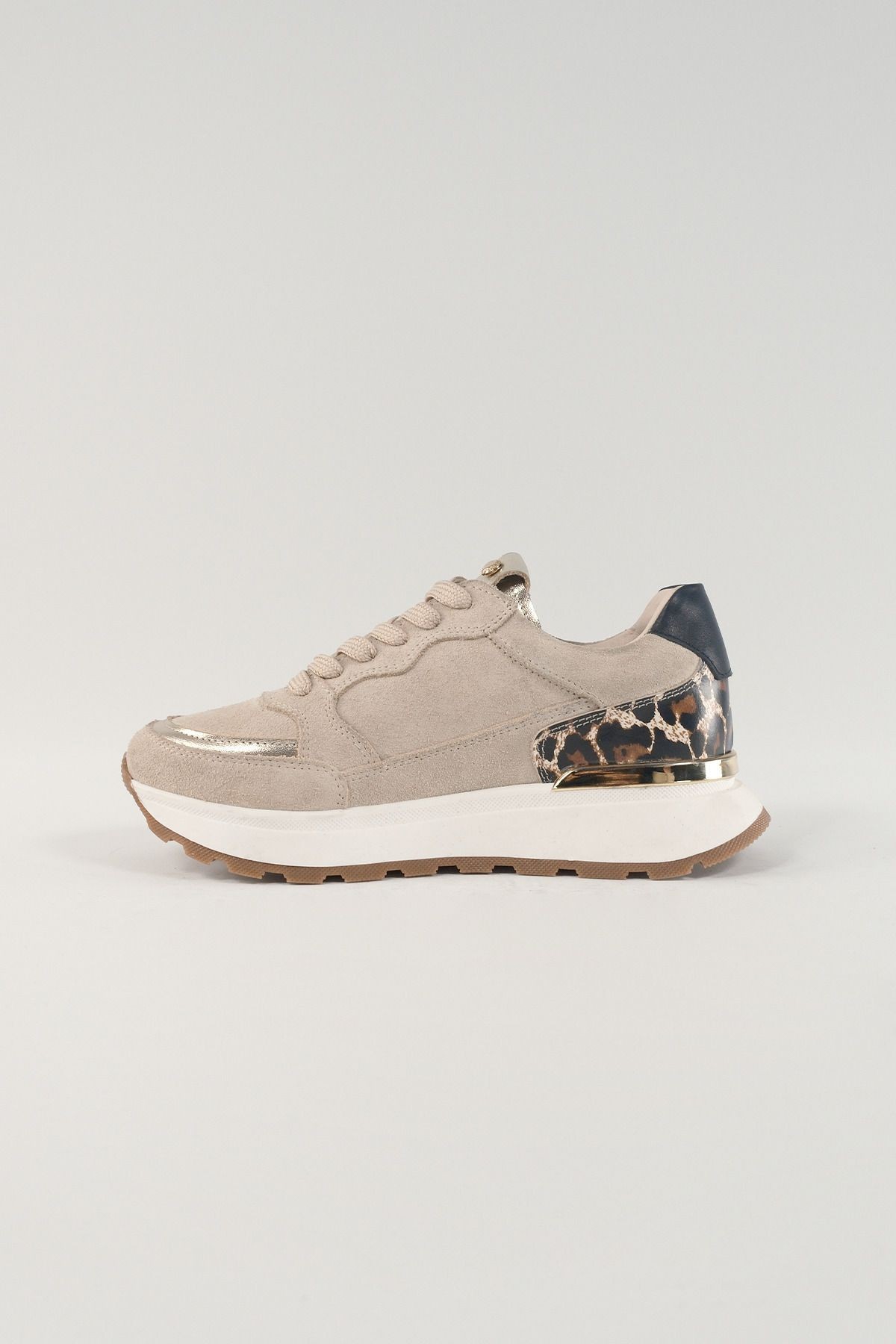 Monique Bej Deri Kadın Sneakers, Hakiki Deri, Günlük Ayakkabı, Spor Ayakkabı 25453