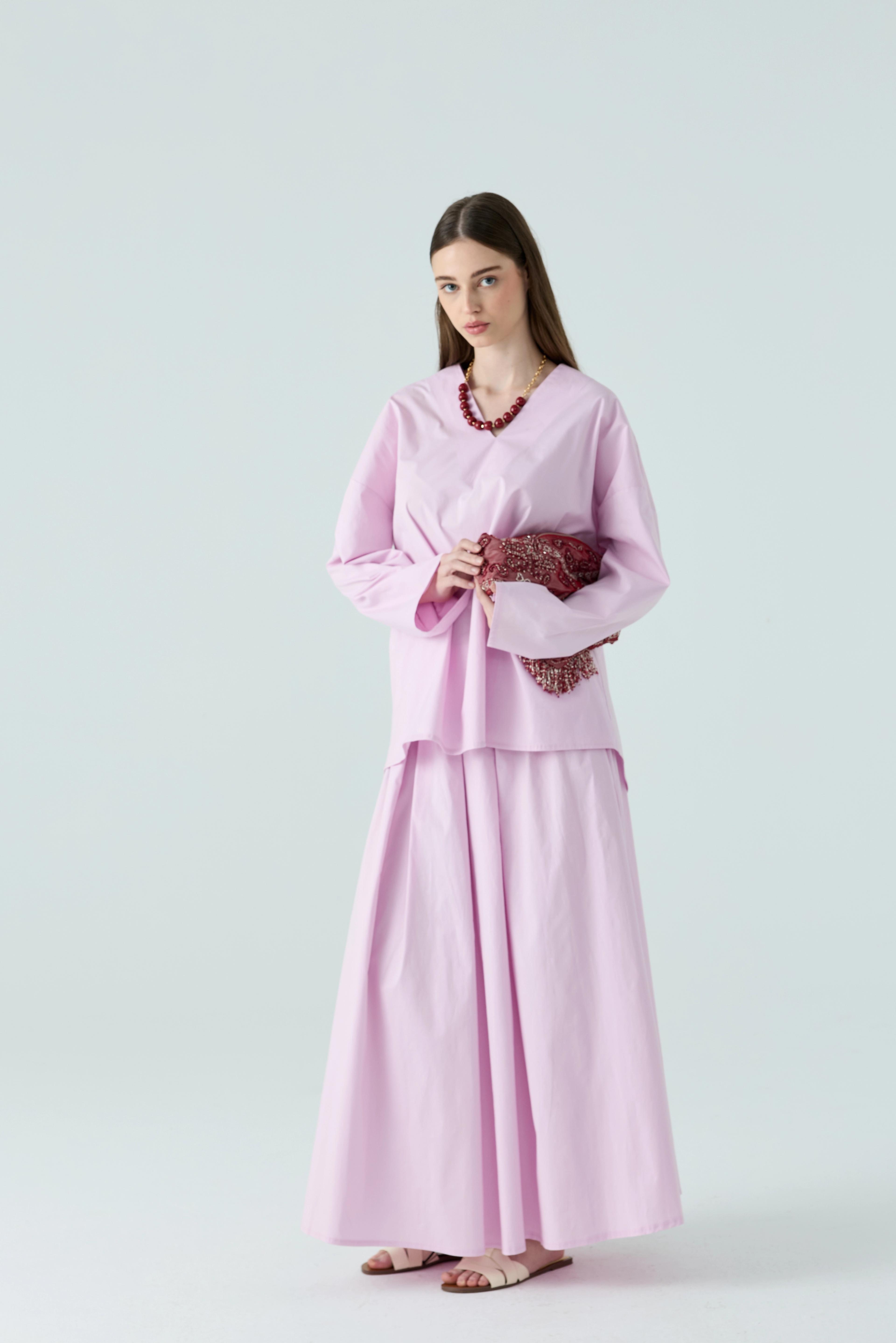 Pembe Basic Poplin Takım