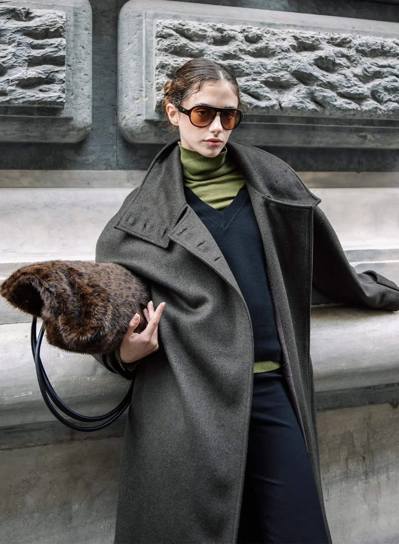 STAND COLLAR SCARF COAT アメリヴィンテージ