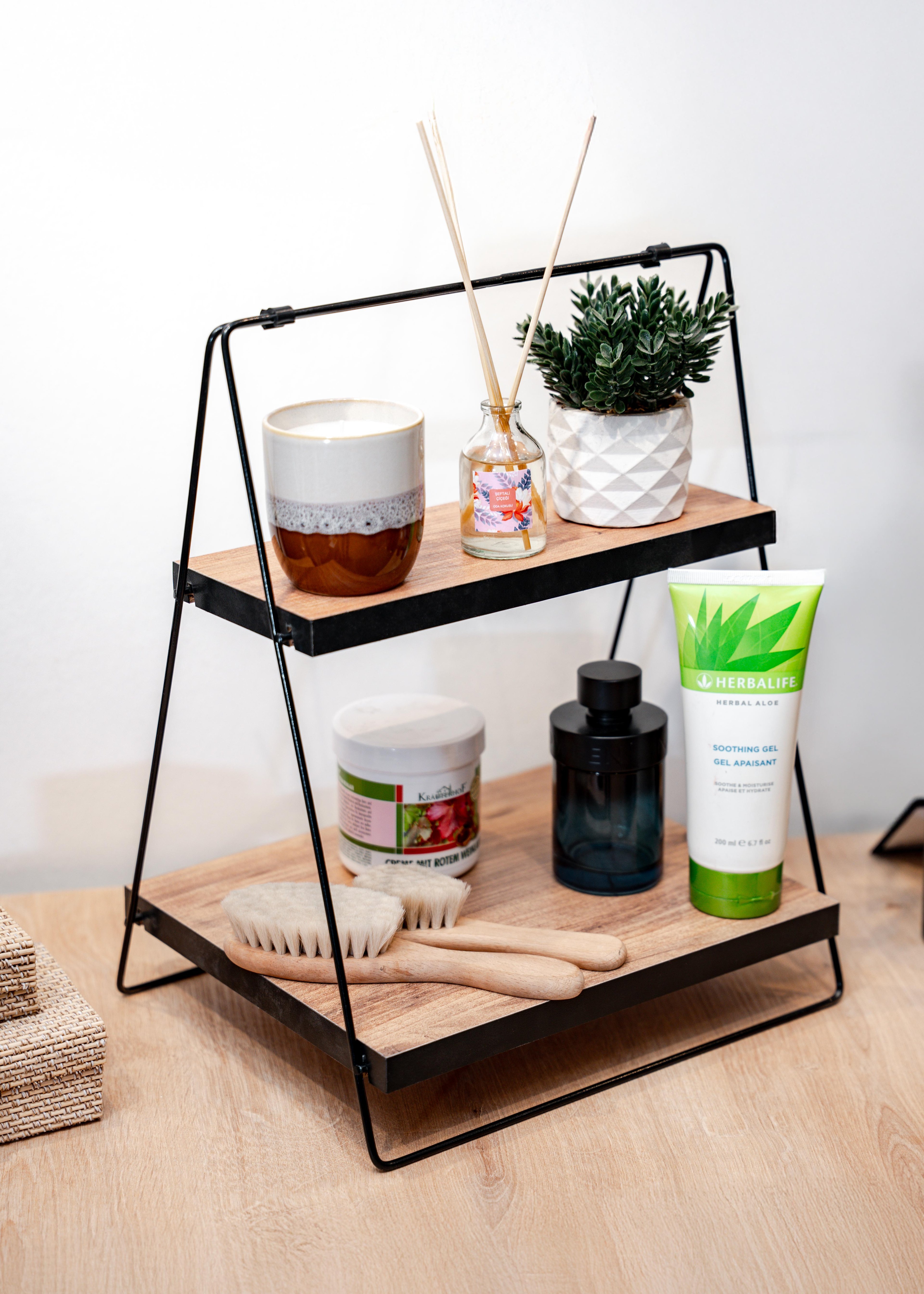 Çift Raflı Çok Amaçlı Organizer – Mutfak ve Banyo Düzenleyici