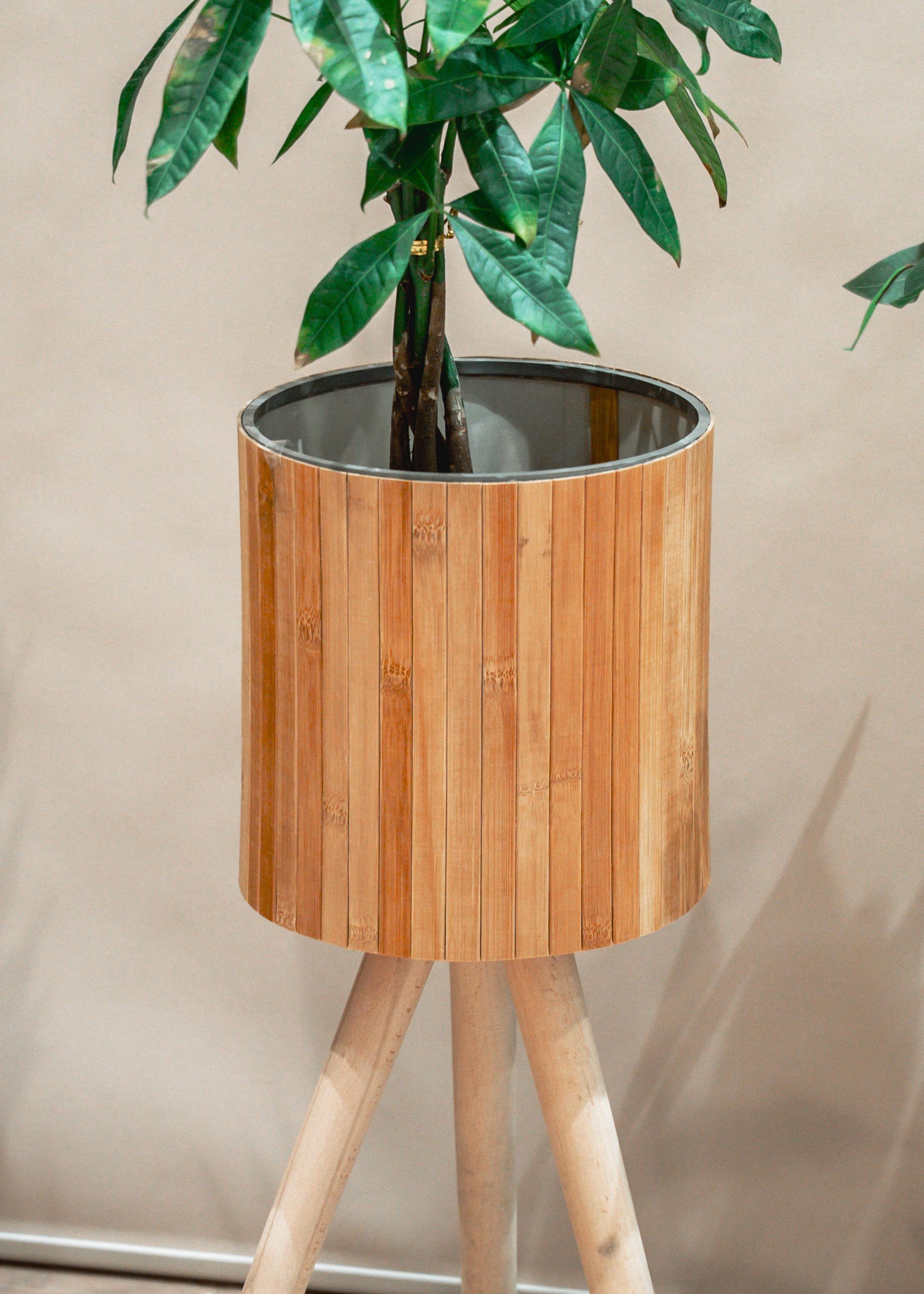 Bambu Ahşap Ayaklı Sepet/saksılık Naturel 46cm Ayak Boyu (24CM VEYA 39CM AYAK TALEP EDEBİLİRSİNİZ)