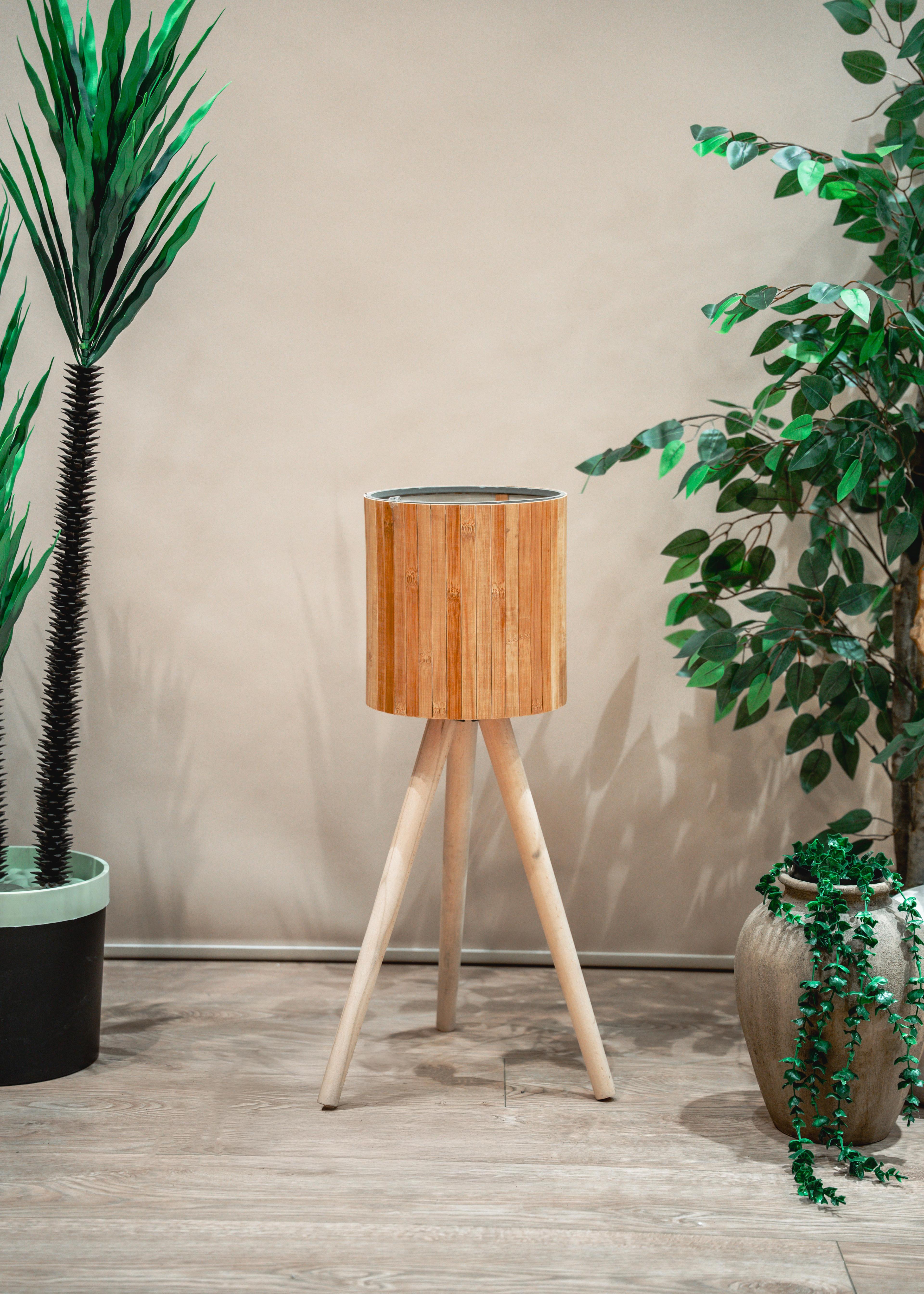 Bambu Ahşap Ayaklı Sepet/saksılık Naturel 46cm Ayak Boyu (24CM VEYA 39CM AYAK TALEP EDEBİLİRSİNİZ)