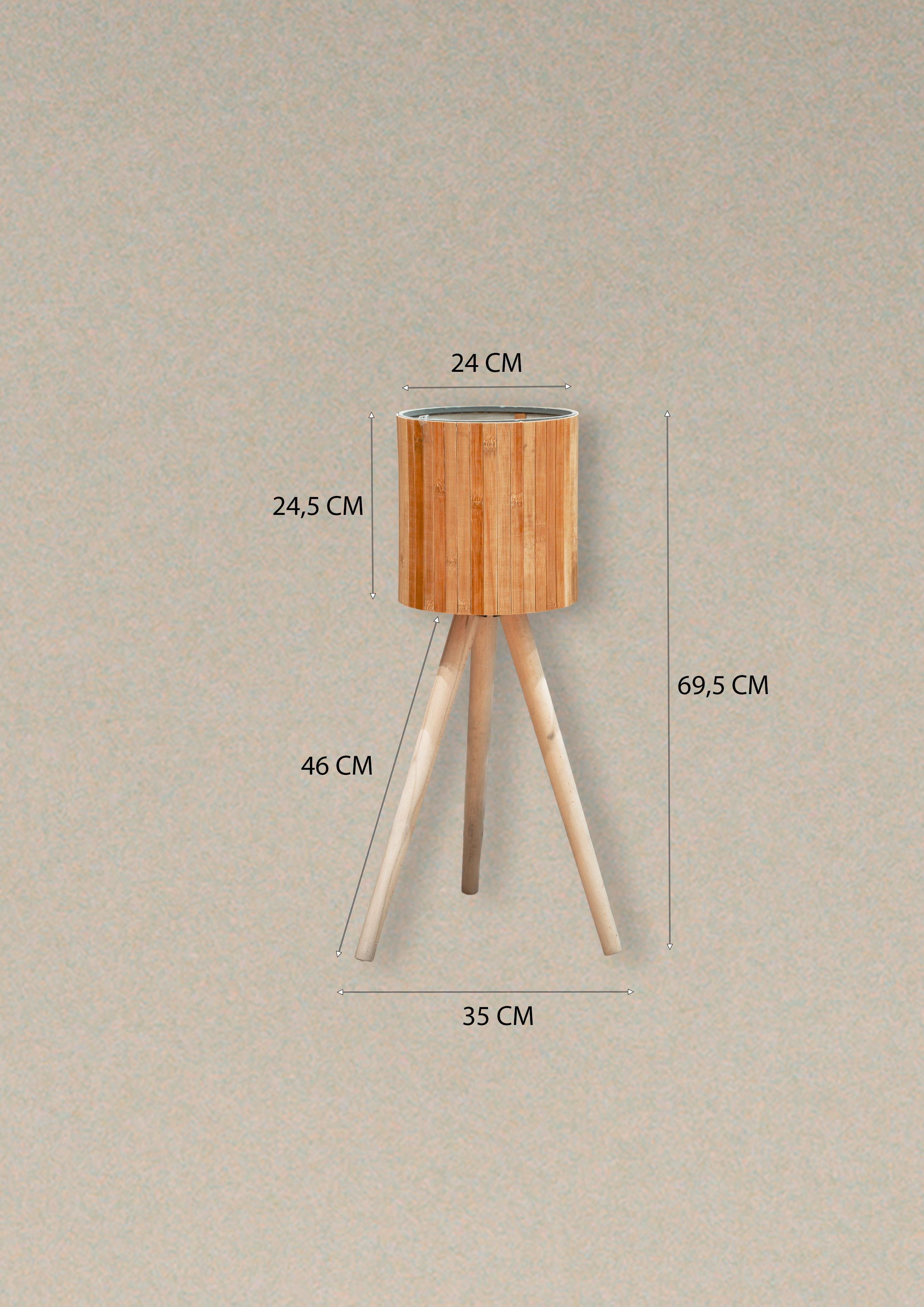 Bambu Ahşap Ayaklı Sepet/saksılık Naturel 46cm Ayak Boyu (24CM VEYA 39CM AYAK TALEP EDEBİLİRSİNİZ)