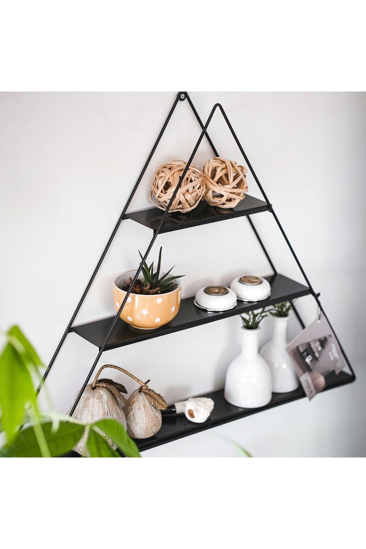 Metal Üçgen Dekoratif Raf / Stand