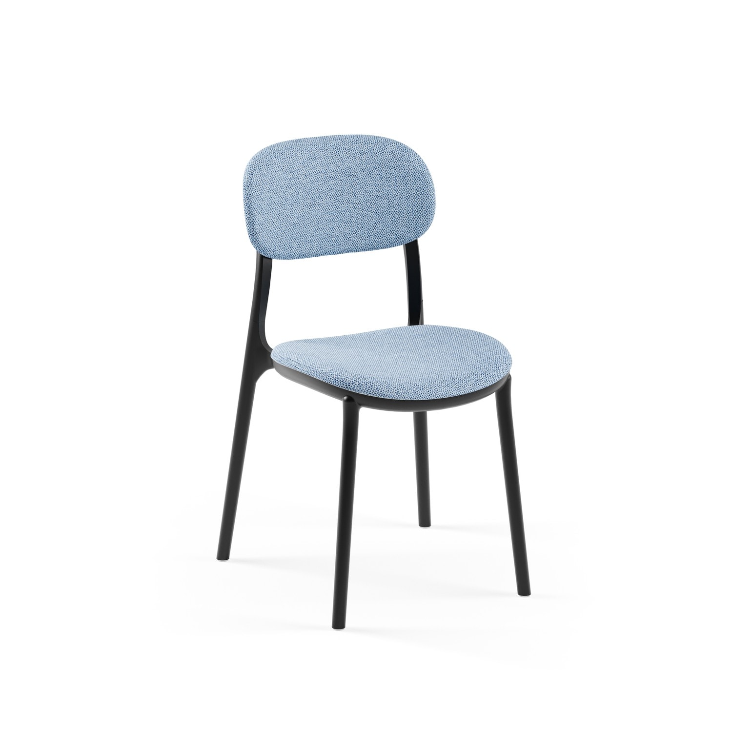 SANDALYE ALCEA PAD | SİYAH RENK, HASIR 17 - AÇIK MAVİ KUMAŞ