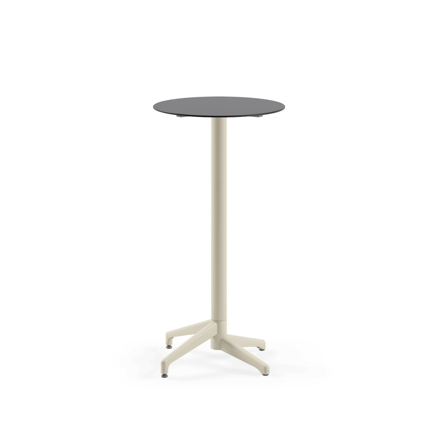 BAR MASA RAYNA-C Ø60 CM SABİT | BEJ AYAK, HPL/CPL ANTRASİT GRİ (3155) TABLA