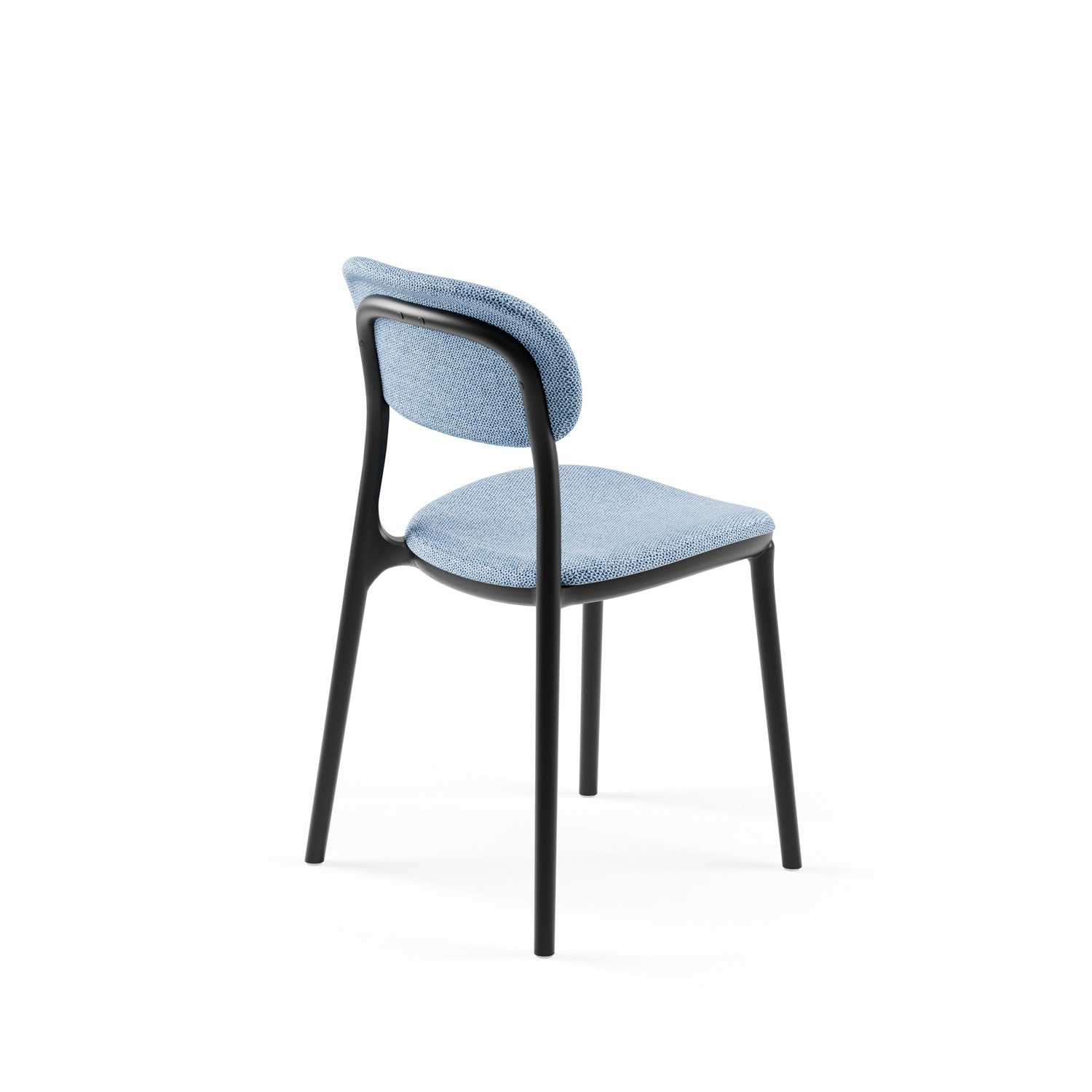 SANDALYE ALCEA PAD | SİYAH RENK, HASIR 17 - AÇIK MAVİ KUMAŞ