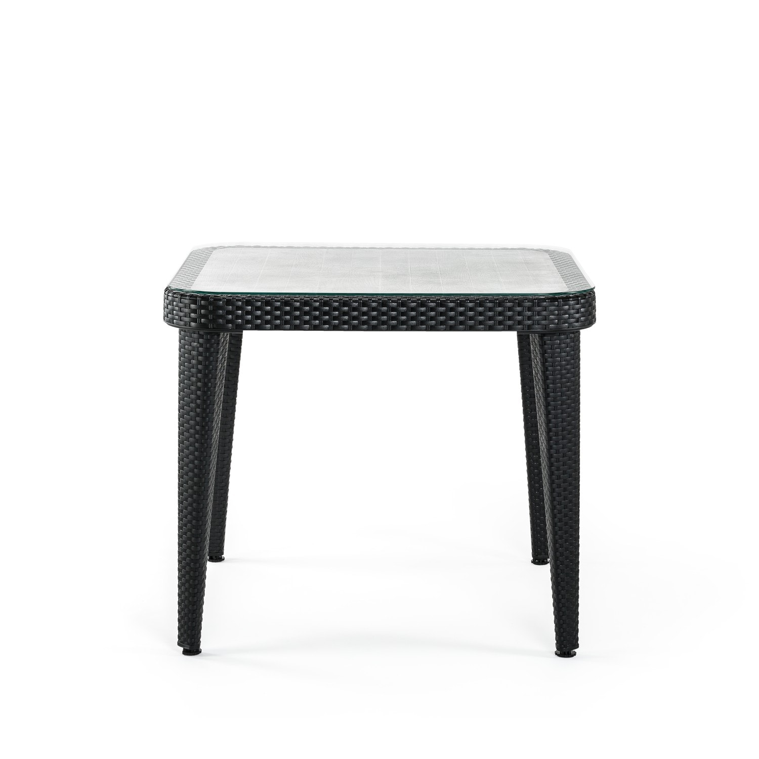 MASA OKARA 90X90 CM (DIŞ CAMLI) | SİYAH RENK