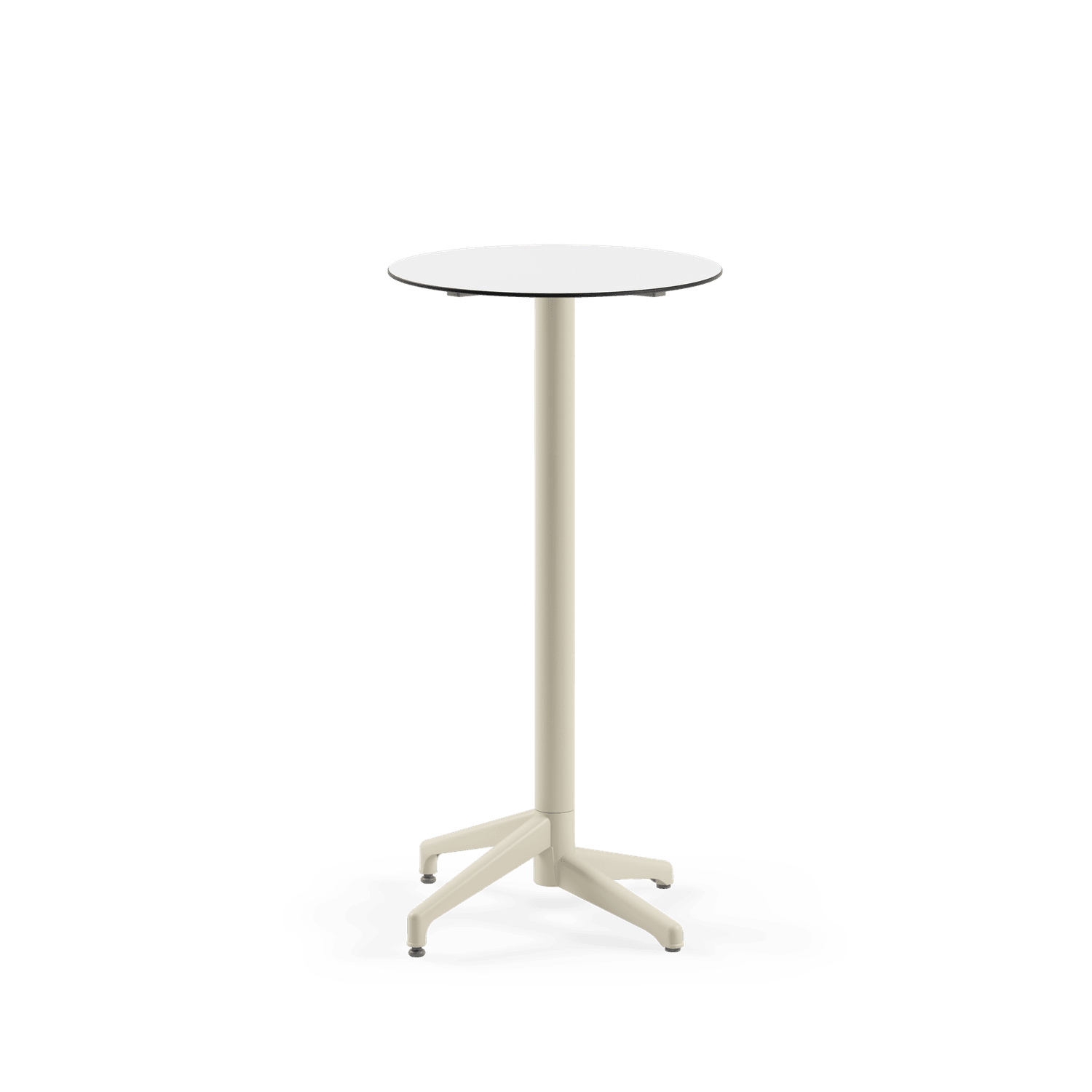 BAR MASA RAYNA-C Ø60 CM SABİT | BEJ AYAK, HPL/CPL BEYAZ TABLA
