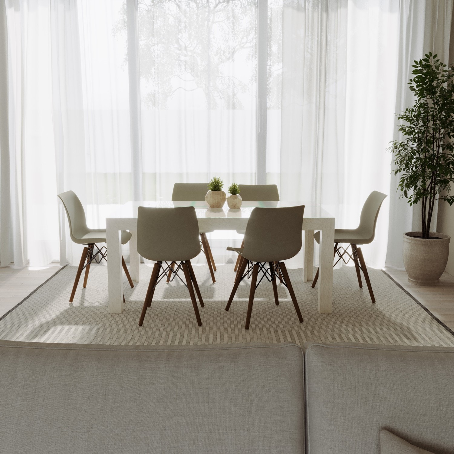 SANDALYE LARCH-VP | ÇİMENTO GRİ RENK, İLERİ DÖNÜŞÜMLÜ PİRİNÇ AYAK