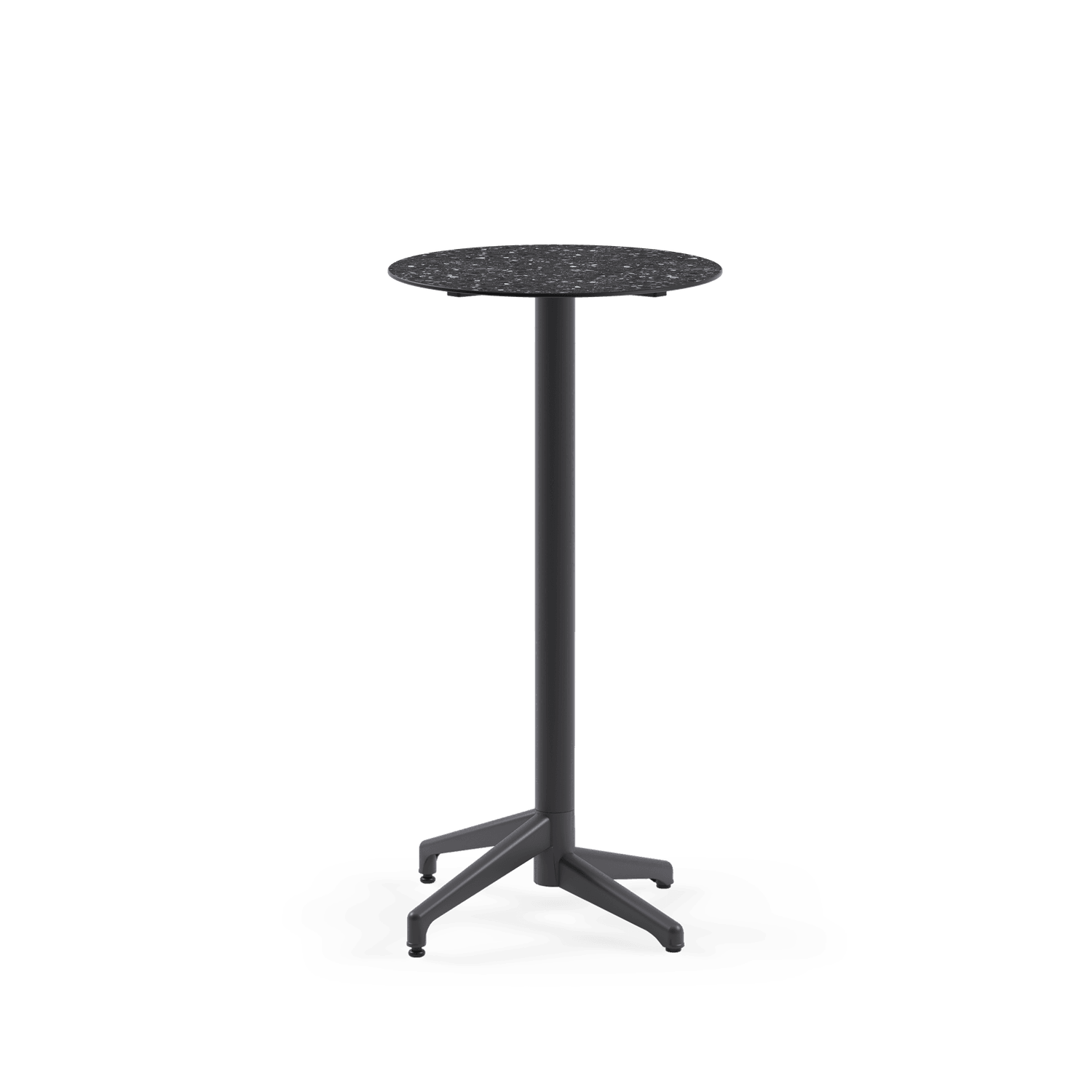 BAR MASA RAYNA-C Ø60 CM SABİT | ANTRASİT  AYAK, HPL/CPL TERRAZZO-3 TABLA
