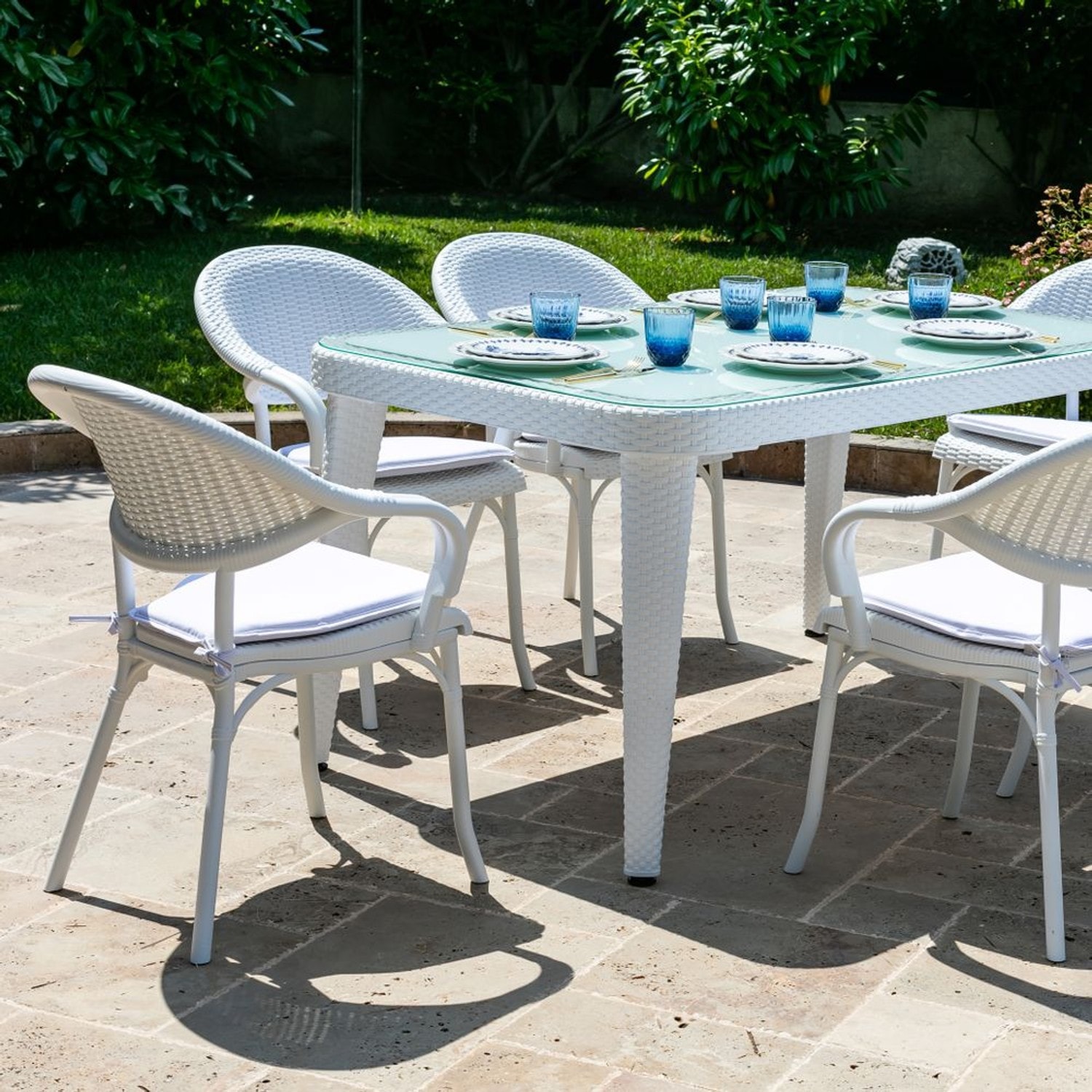MASA TAKIMI 90X150 CM OKARA / FLAX-R 6 KİŞİLİK CAMLI RATTAN | BEJ RENK