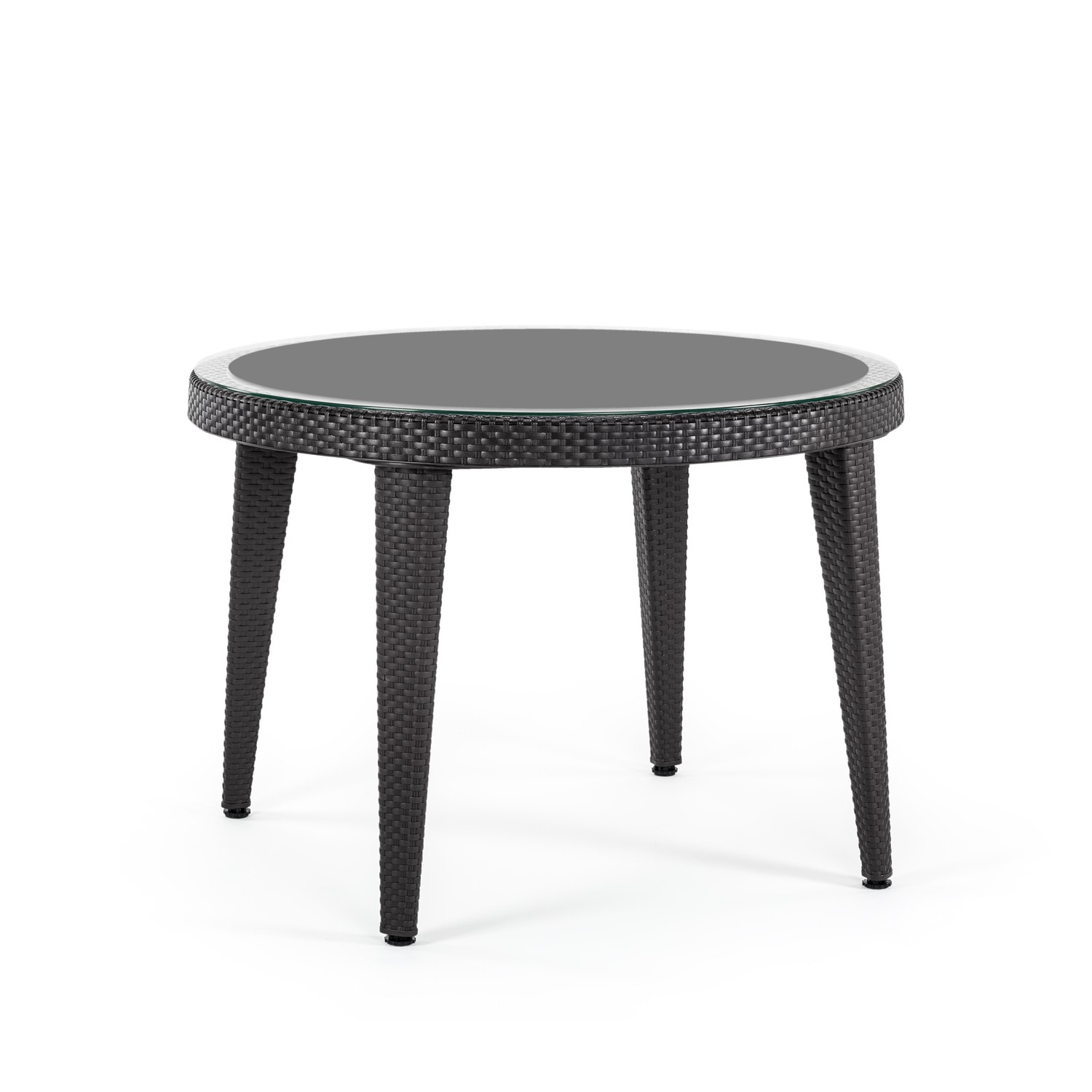 MASA OKARA Ø110 CM (CAMLI) | SİYAH RENK
