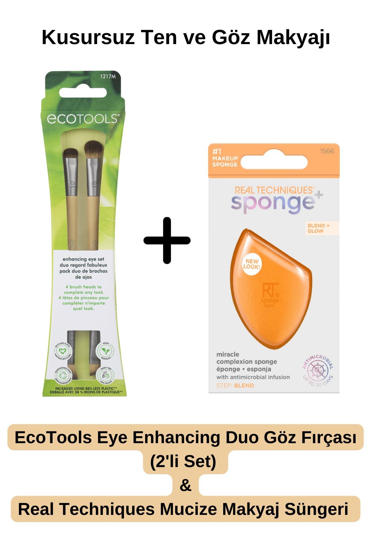 REAL TECHNIQUES MUCİZE MAKYAJ SÜNGERİ / ECOTOOLS 2'Lİ GÖZ FIRÇA SETİ