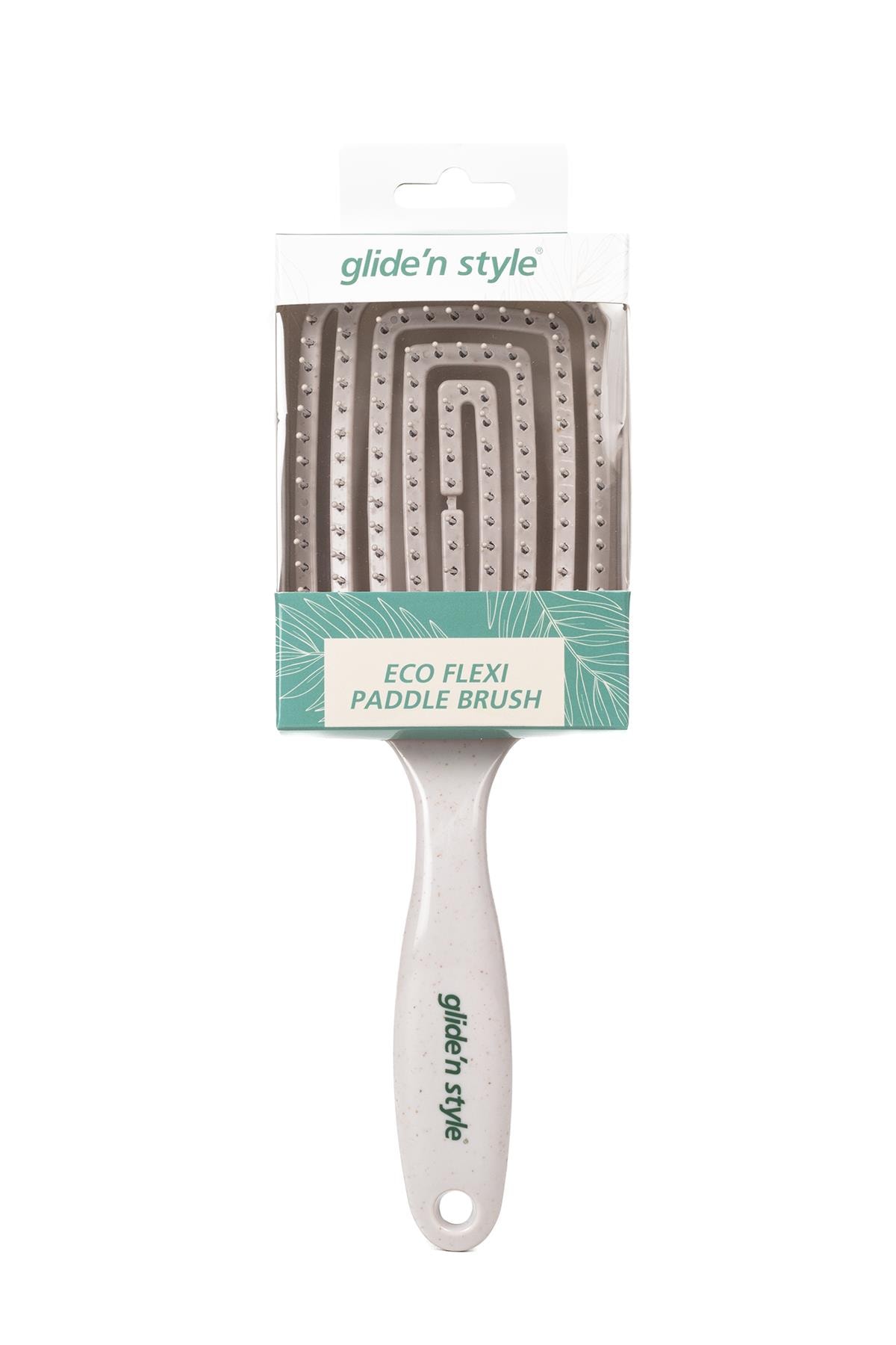 Glide’n Style Eco Flexi Paddle Brush – Doğa Dostu Esnek Saç Açma ve Tarama Fırçası