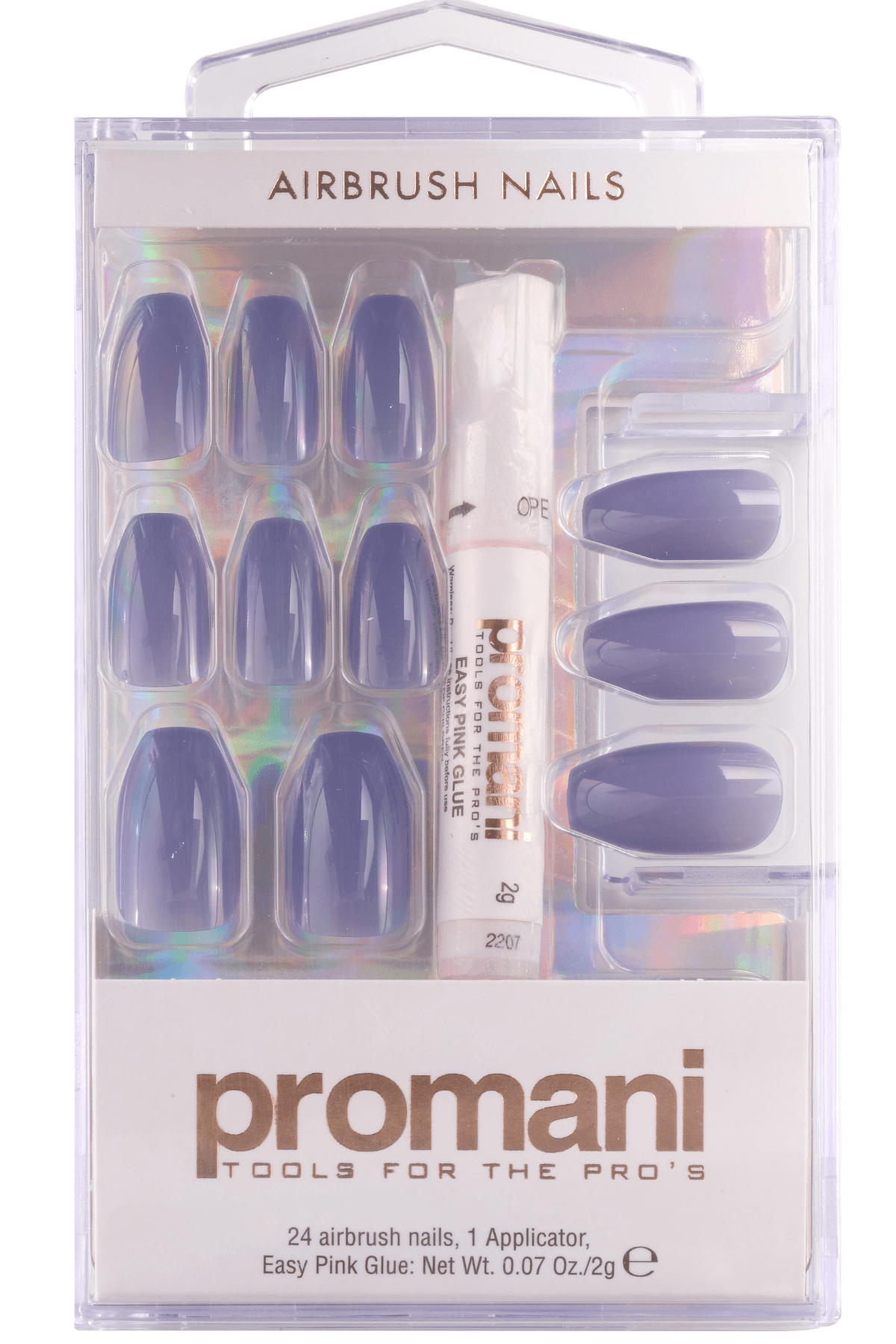 PROMANI DARK BLUE SLATE FALSE NAIL KIT