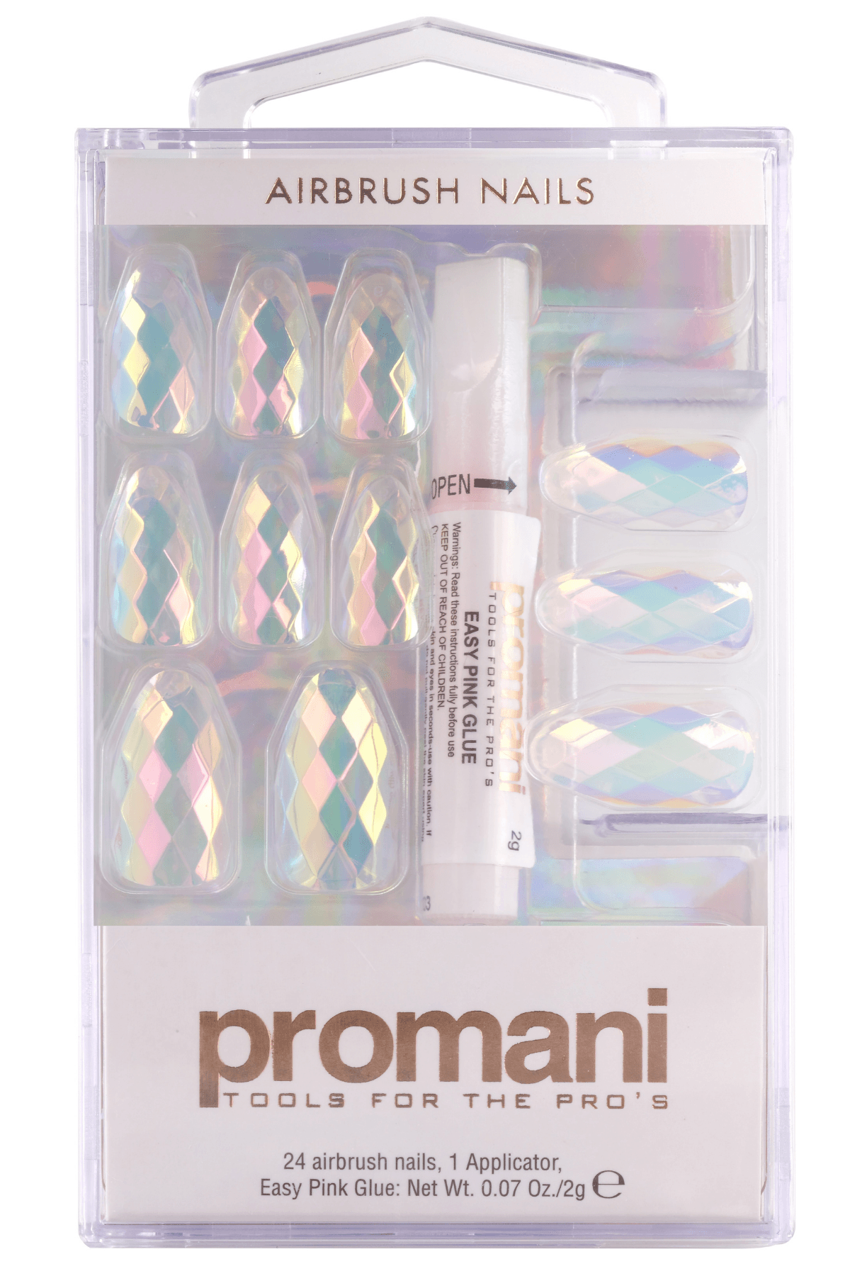 PROMANI TRANSPARENT CRYSTAL FALSE NAIL KIT