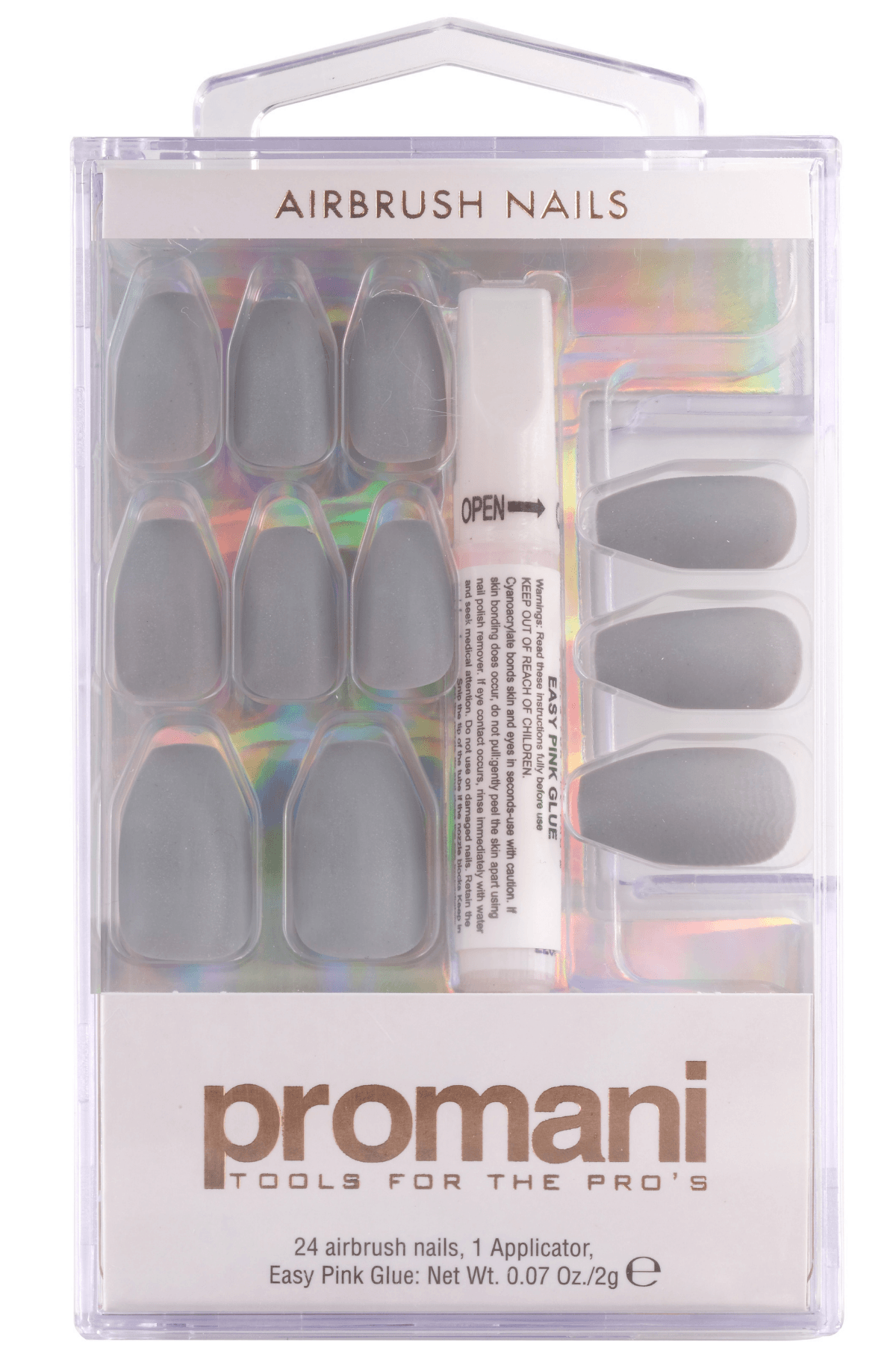 PROMANİ MAT ANTRASİT GRİ TAKMA TIRNAK KİTİ