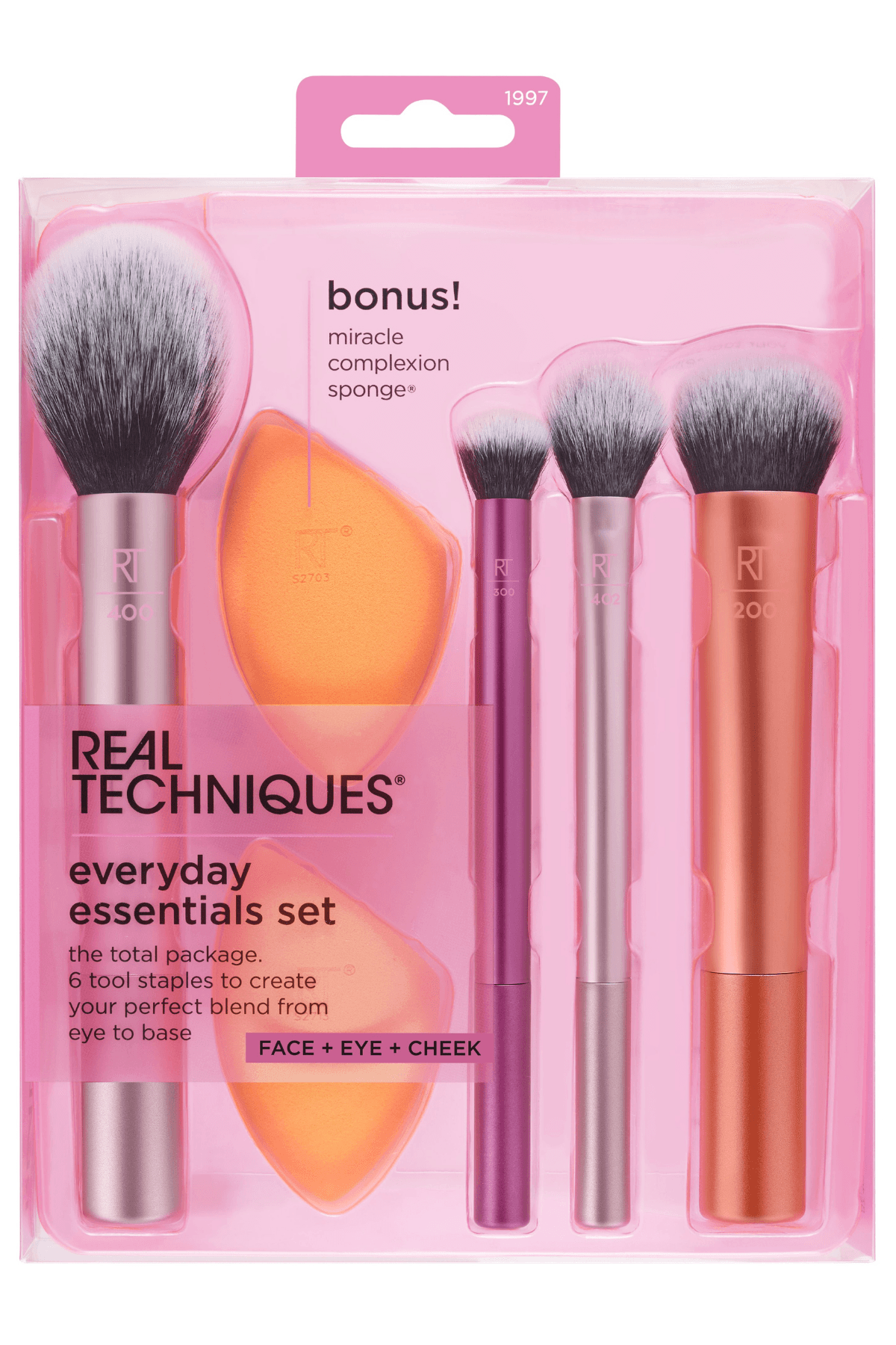 REAL TECHNIQUES EVERYDAY ESSENTIALS SET (WITH EXTRA SPONGE)