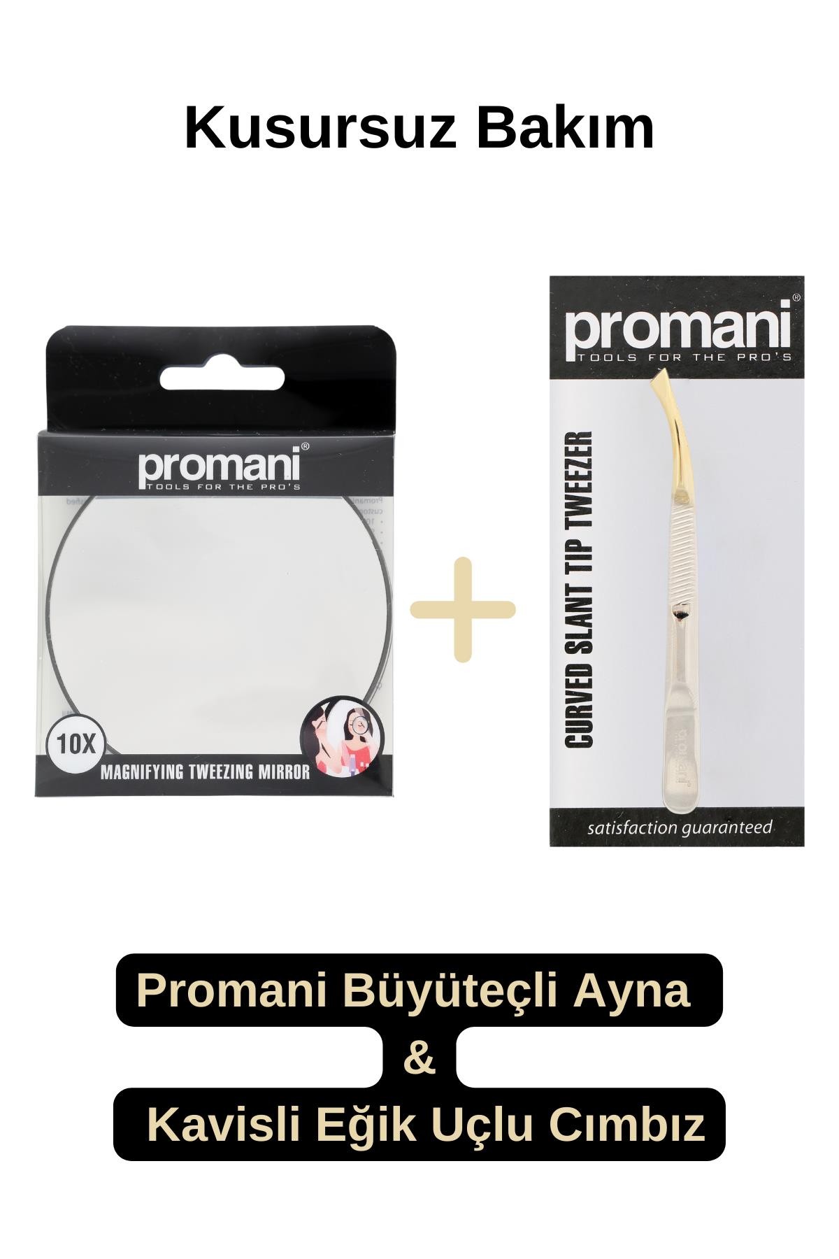 PROMANİ KAVİSLİ EĞİK UÇLU CIMBIZ+BÜYÜTEÇLİ AYNA