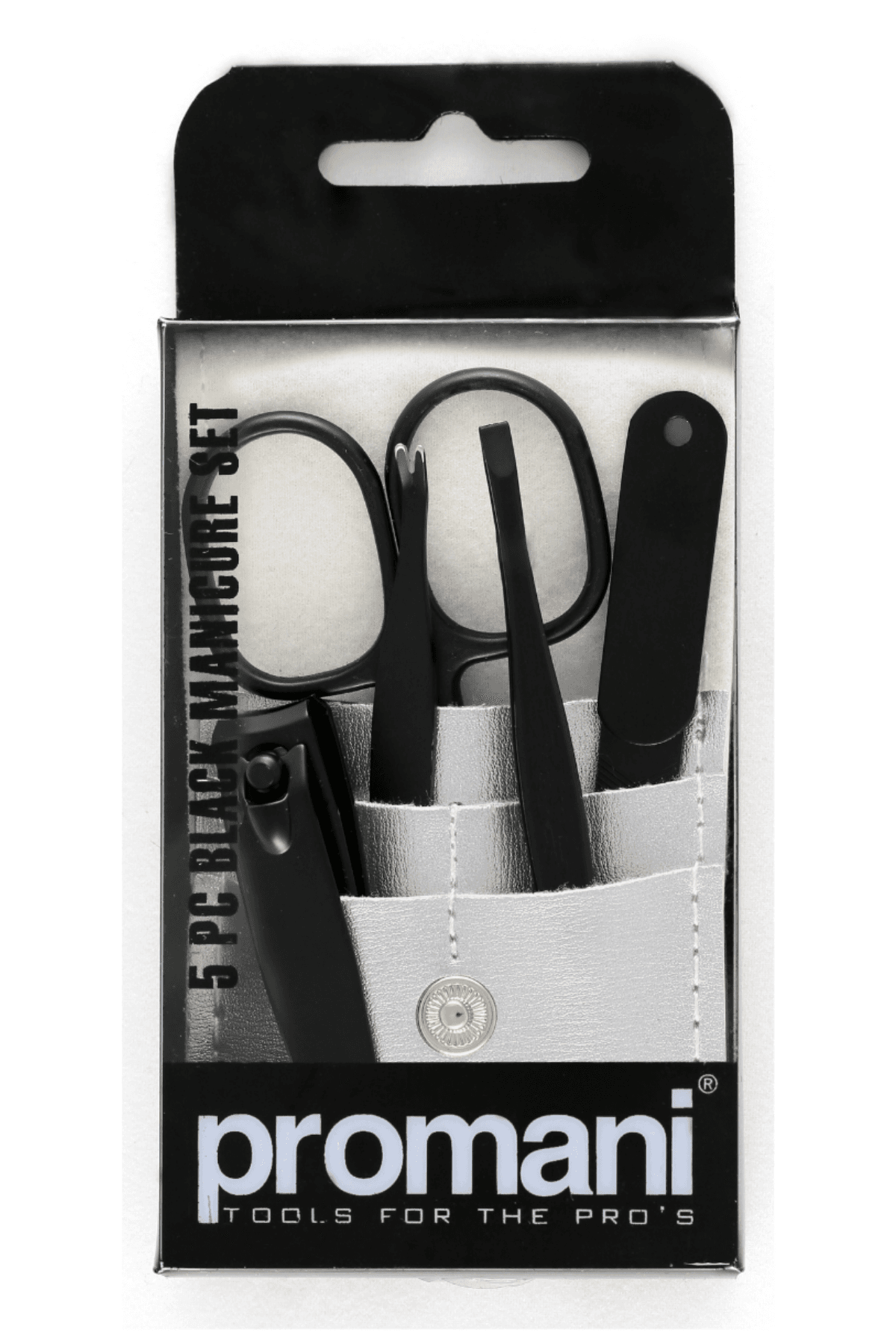 PROMANI 5-PIECE BLACK MANICURE SET