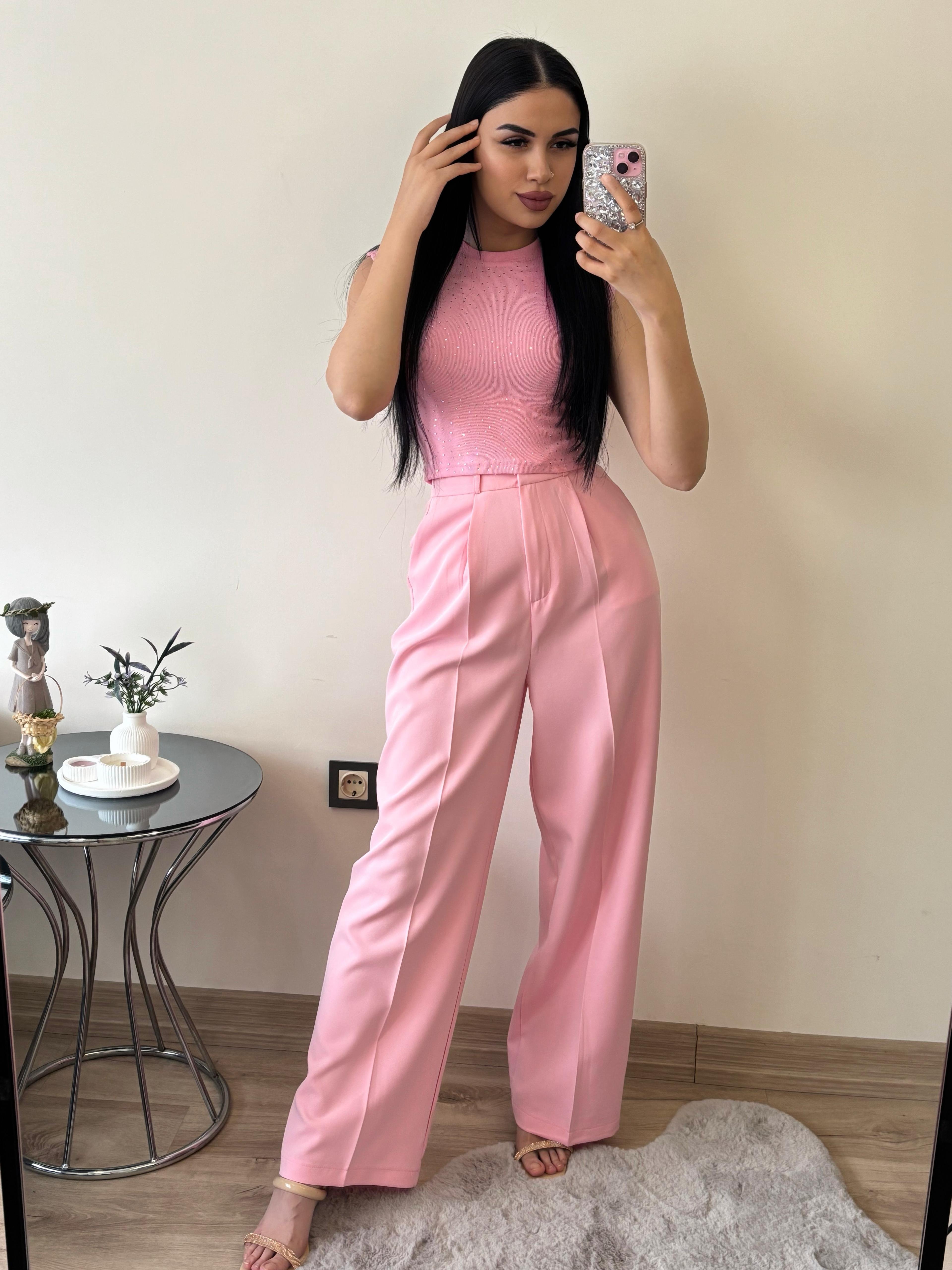 ZR Etiketli Pembe Palazzo Pantolon 