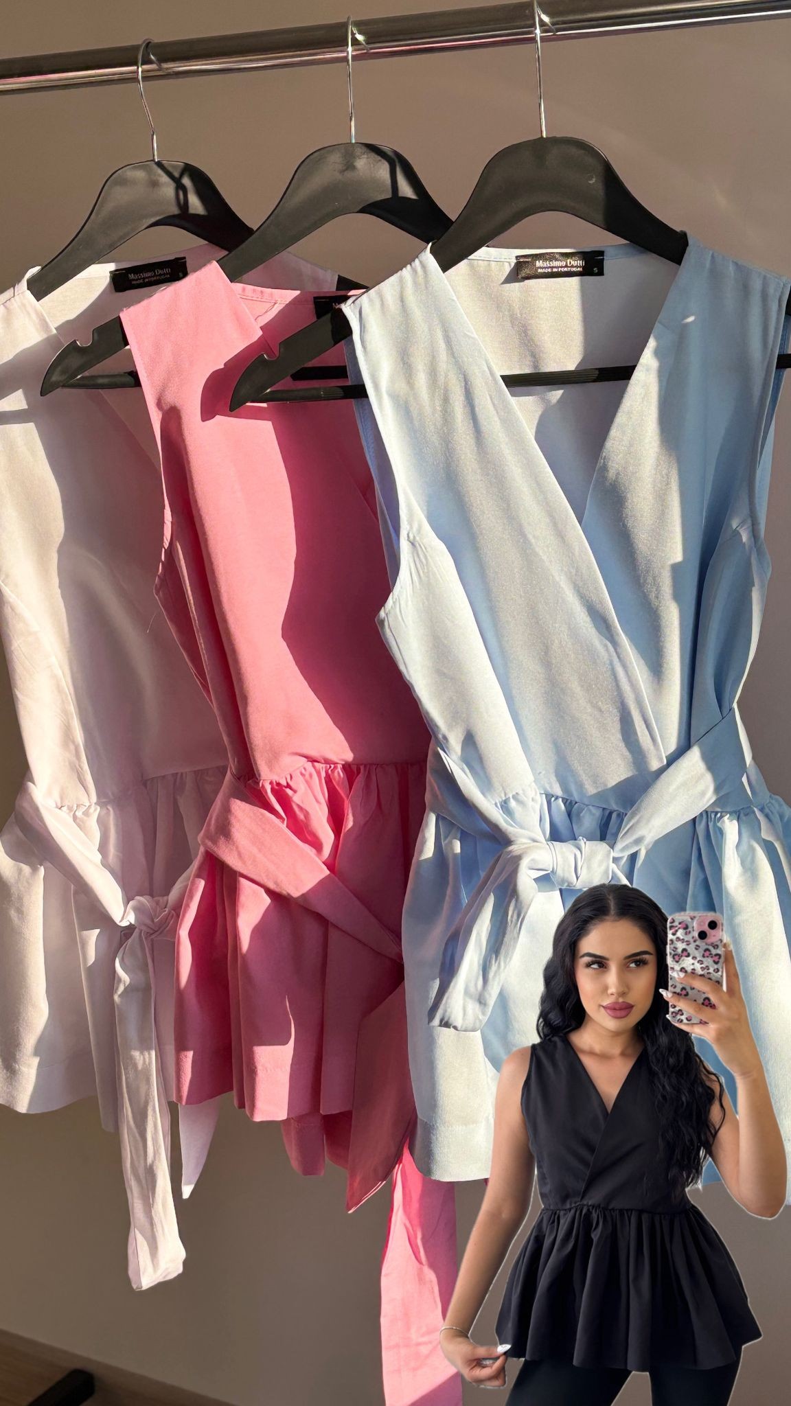 V Yaka Pembe Fırfırlı Bluz 