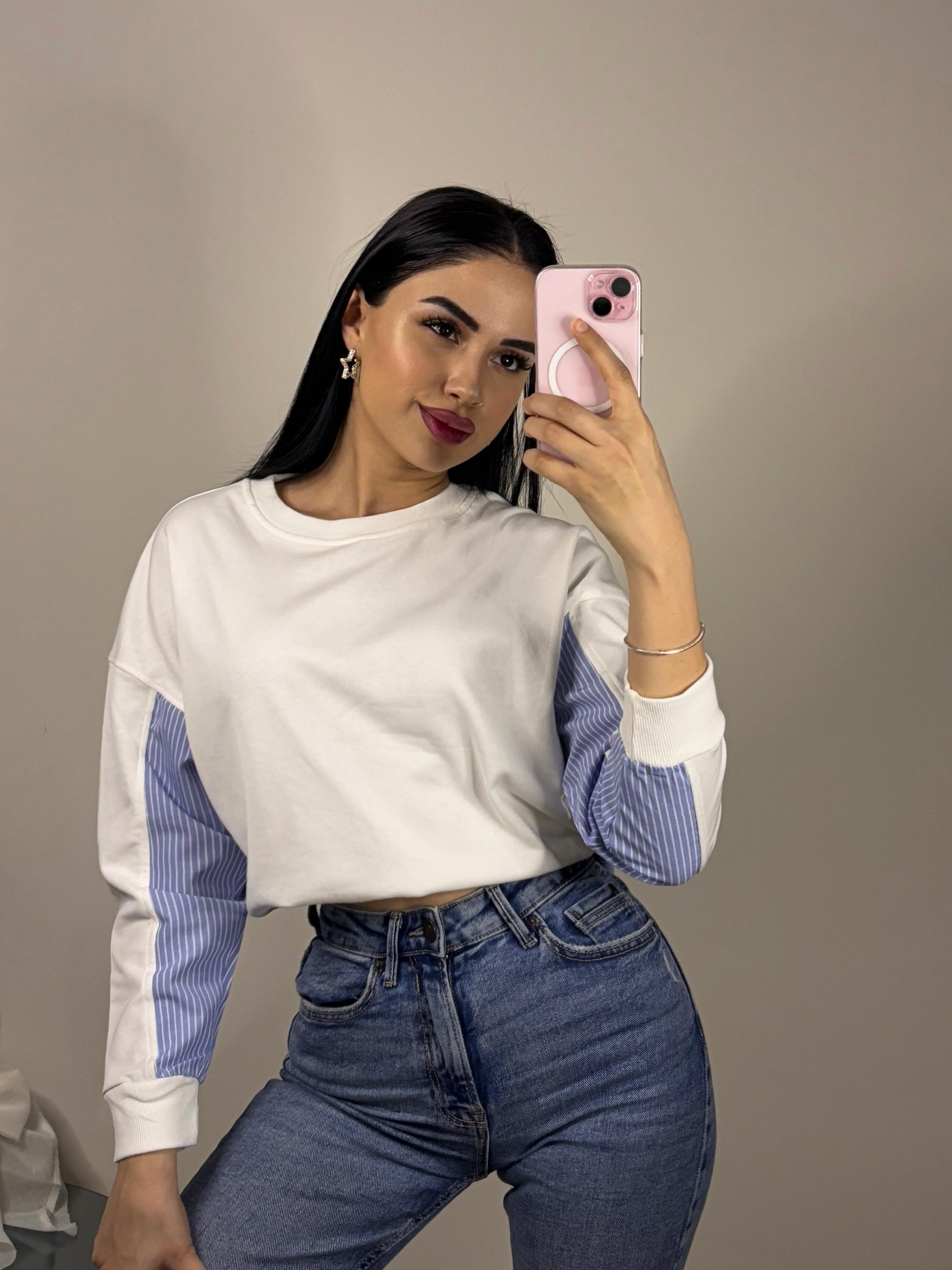 Gömlek Detay Sweatshirt