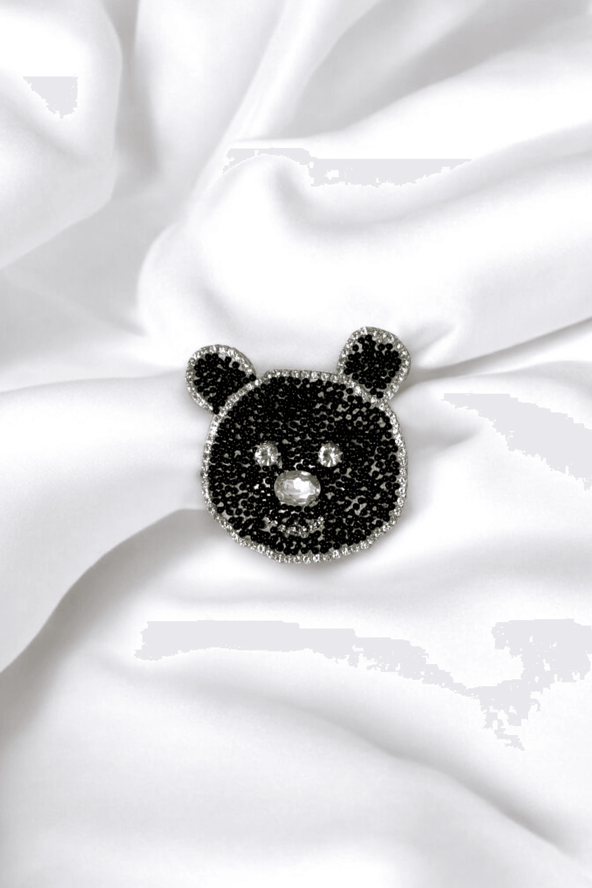 Yapıştırma Boncuk ve Taş Detaylı Panda Aksesuar