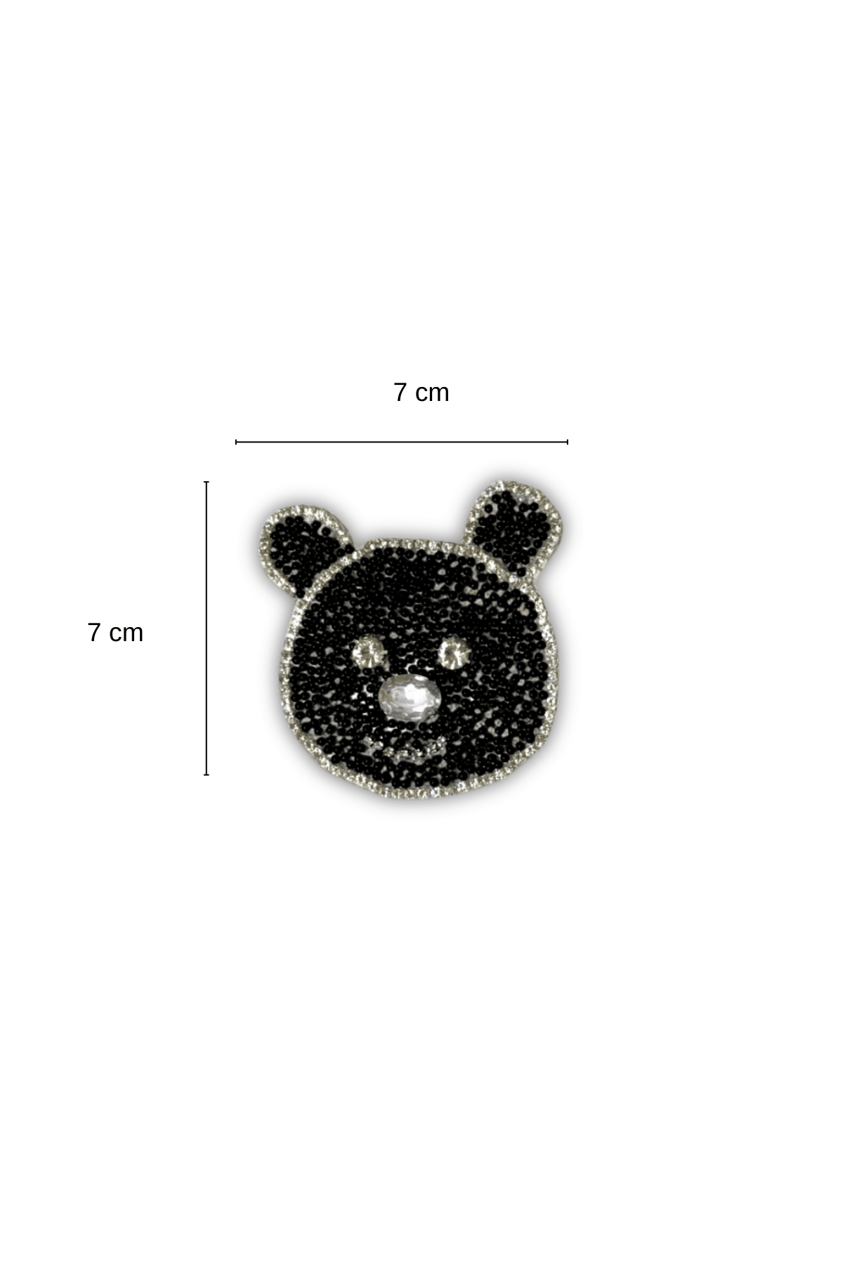 Yapıştırma Boncuk ve Taş Detaylı Panda Aksesuar