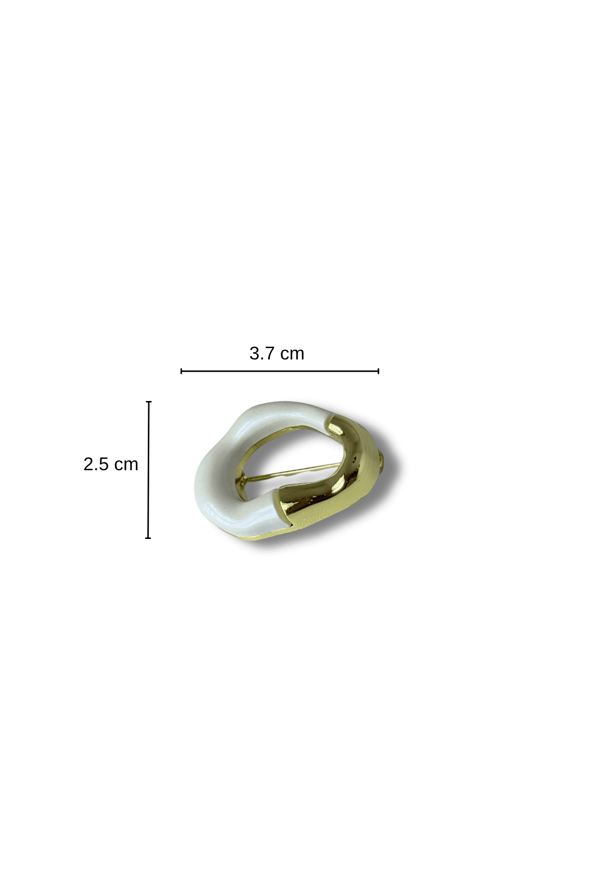 Metal Asimetrik Oval Form İğneli Broş