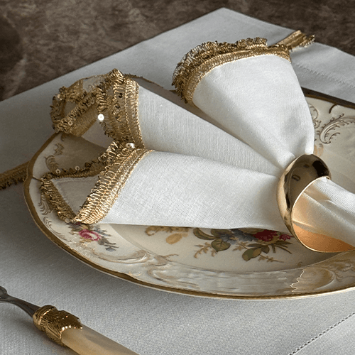 Nazende Gold Amerikan Servisi & Peçete (4 Kişilik)