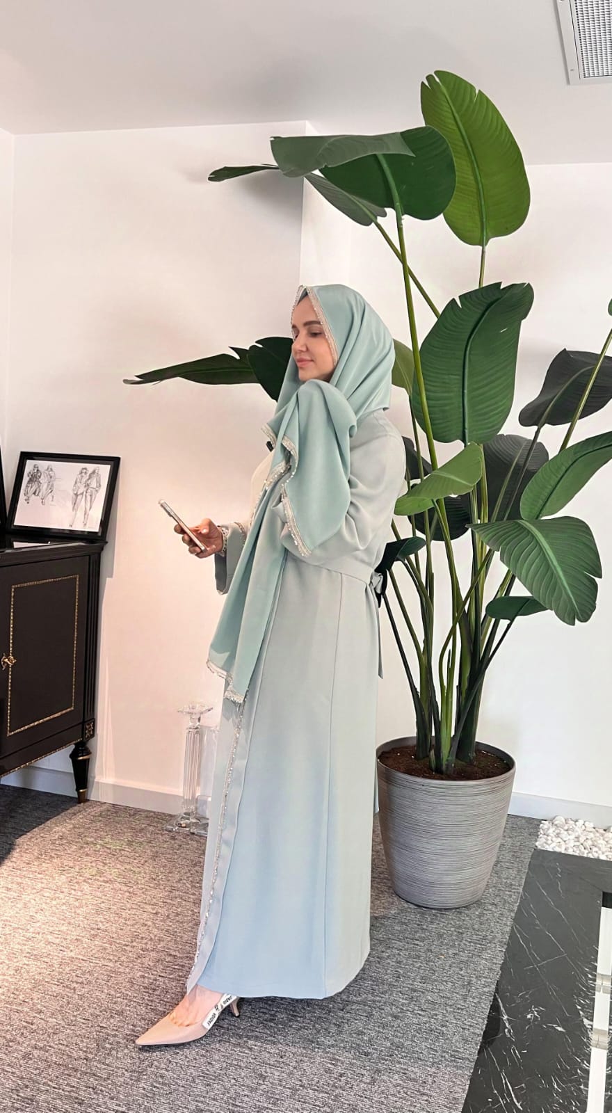 Silver Oyalı Double Krep Elbise 