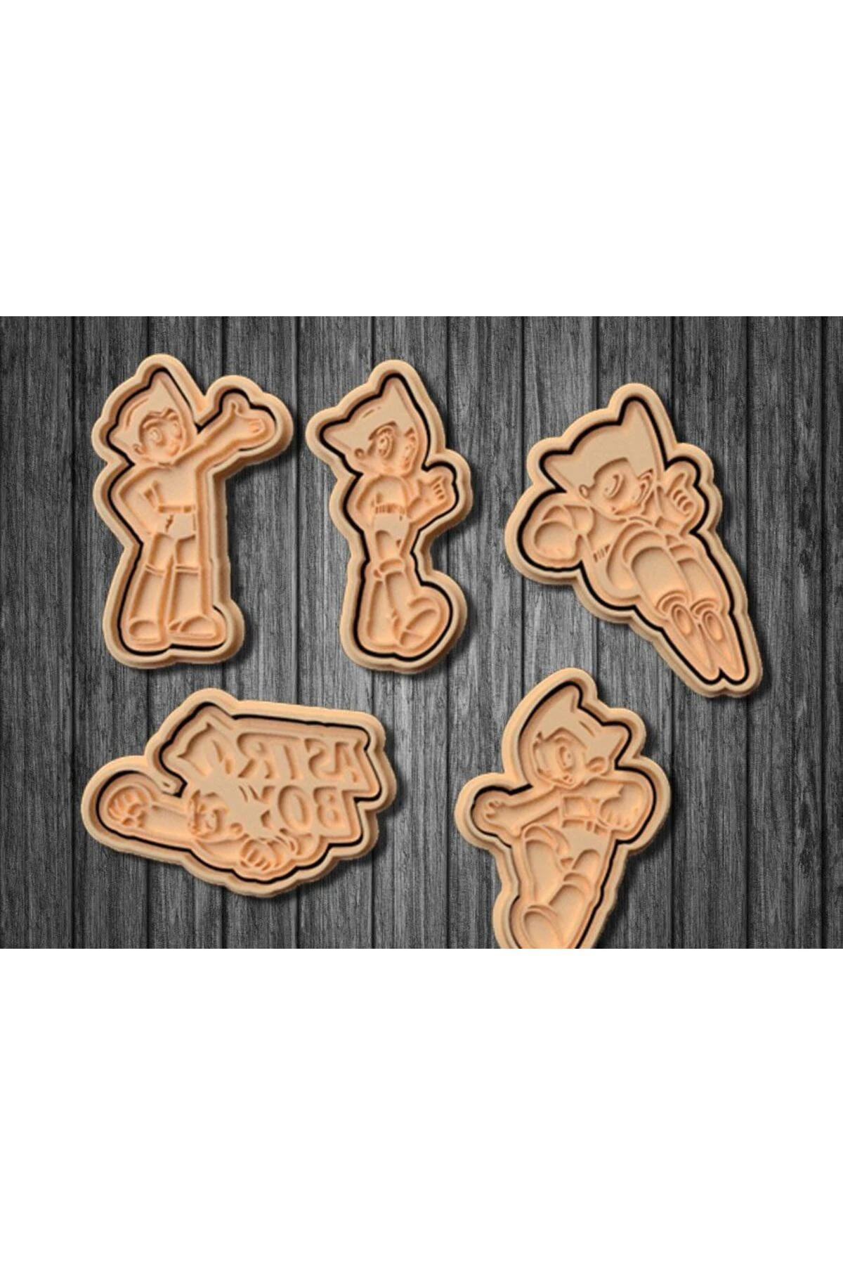 Astro Boy 5'li kurabiye kalıbı seti-Seramik Kesiciler