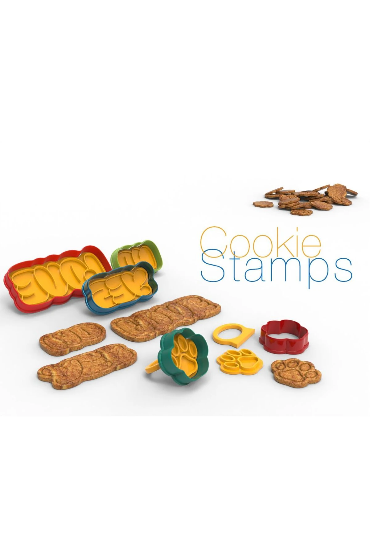 Yaratıcı Kurabiye Kesiciler-Sevimli Patiler/Love/Yes