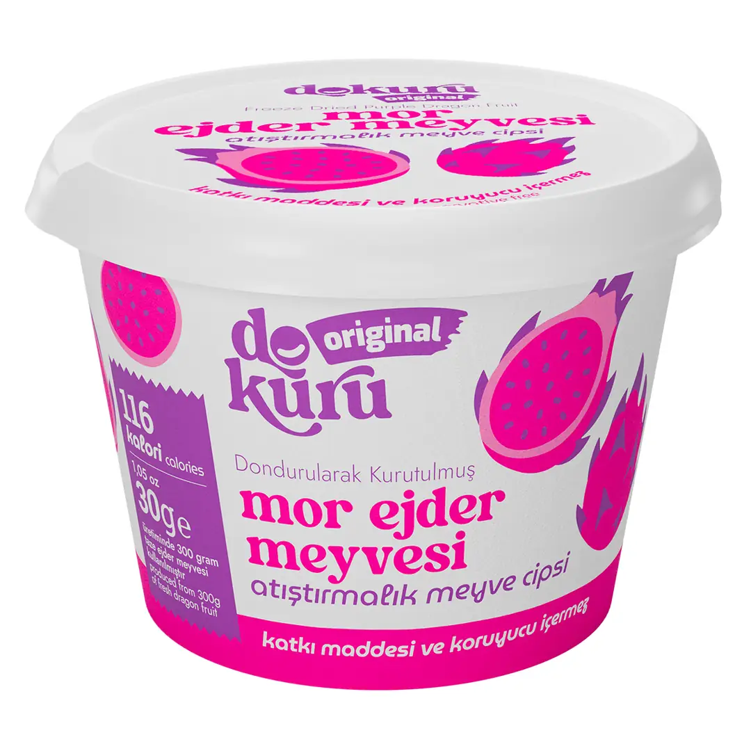 Dokuru Original Mor Ejder Meyvesi Atıştırmalık Meyve Cipsi