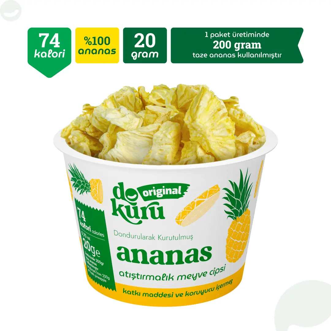 Dokuru Original Ananas Atıştırmalık Meyve Cipsi