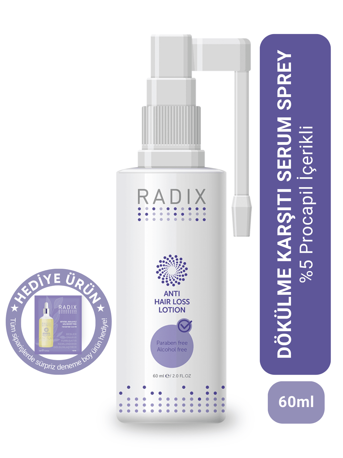 Radix Saç Dökülmesine Karşı Serum Sprey - Anti Hair Loss Lotion 60 ml