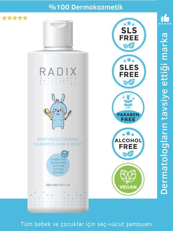 Radix Nemlendirici Bebek Ve Çocuk Şampuanı Saç Ve Vücut - Baby Moisturising Shampoo Hair&body 200 ml