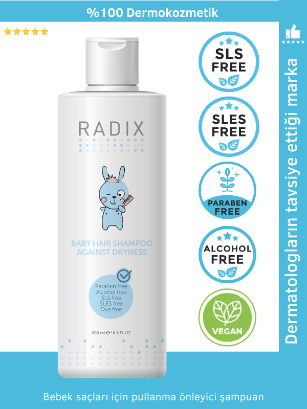 Radix Bebekler Için Pullanma Önleyici Şampuan - 200 ml - Baby Hair Shampoo Against Dryness