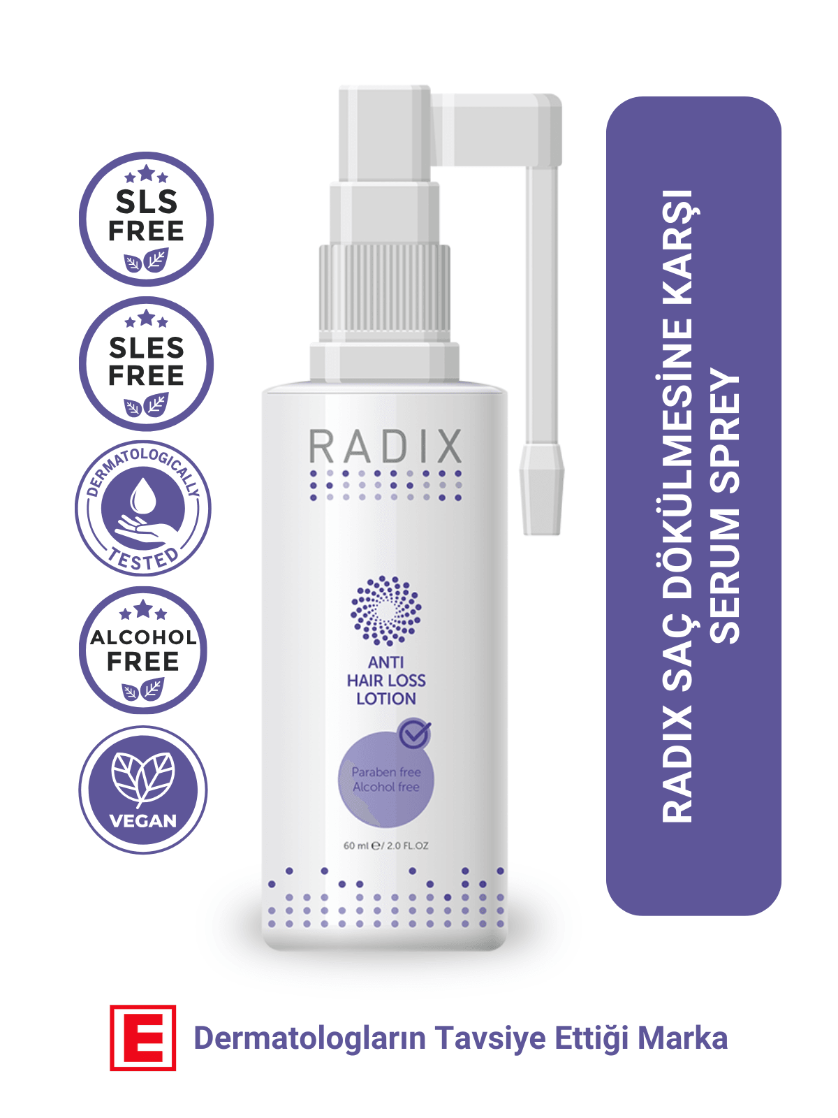 Radix Saç Dökülmesine Karşı Serum Sprey - Anti Hair Loss Lotion 60 ml