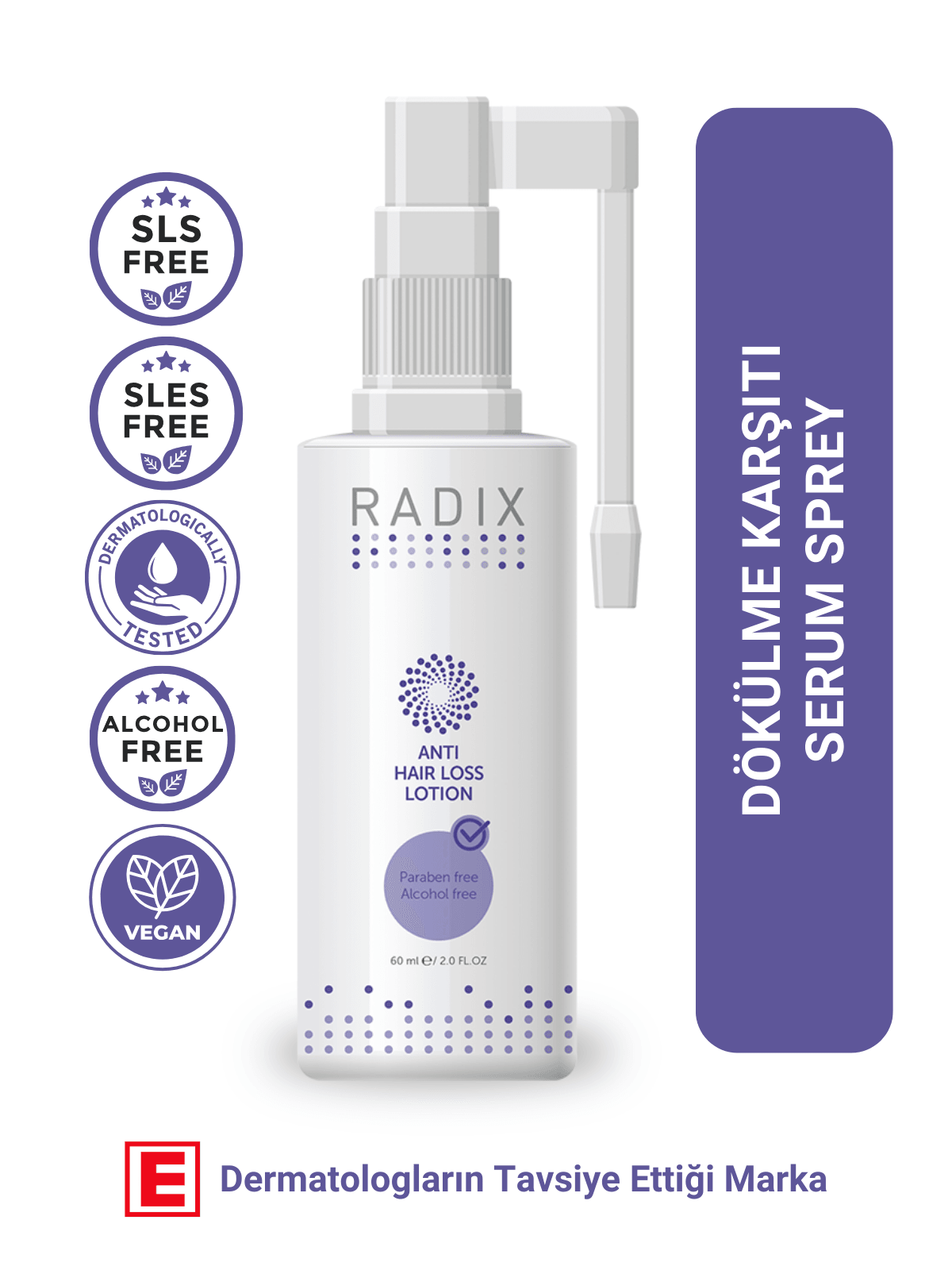 Radix Saç Dökülmesine Karşı Serum Sprey - Anti Hair Loss Lotion 60 ml