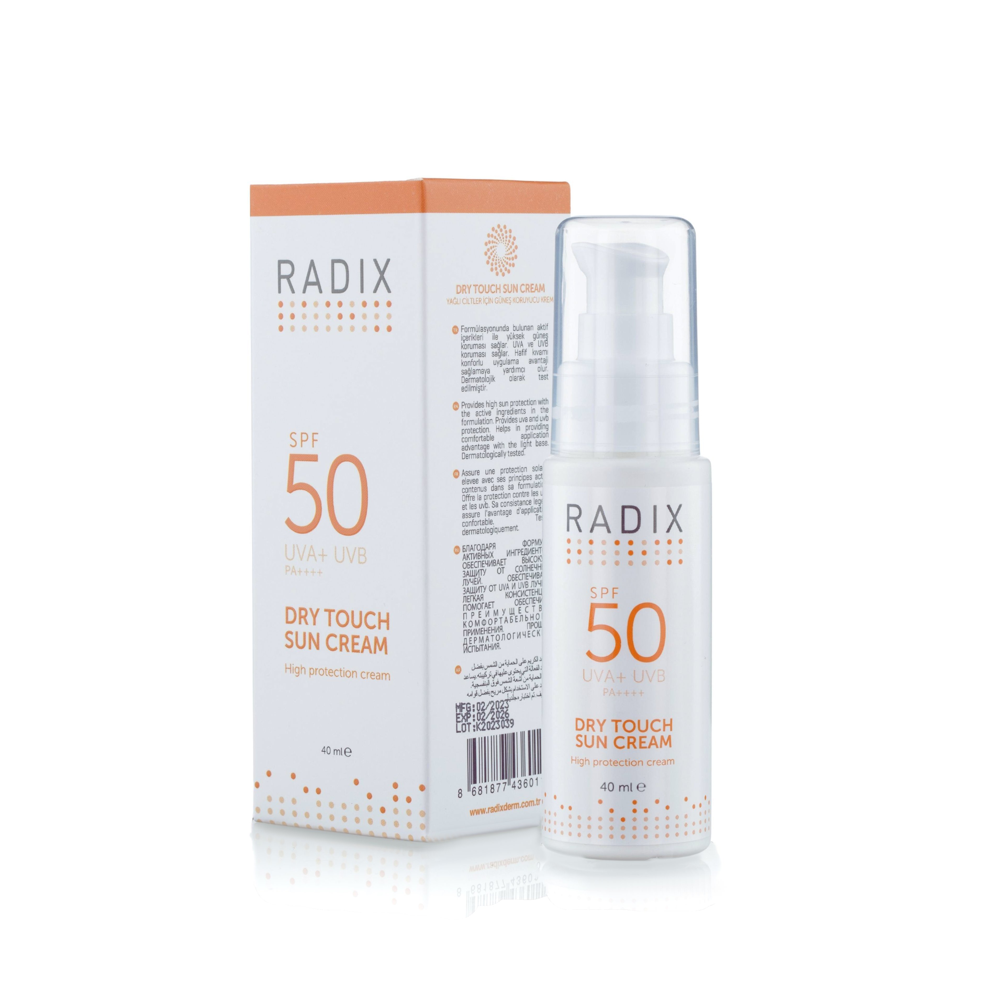 Radix Yüz Güneş Kremi Spf50+ Karma Ve Yağlı Ciltler - Dry Touch Sun Cream 40 Ml 