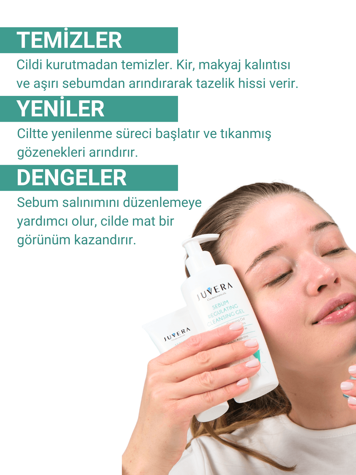 Juvera Yağlı Ve Akneye Eğilimli Ciltler Için Yıkama Jeli - Sebum Regulating Gel 400ml