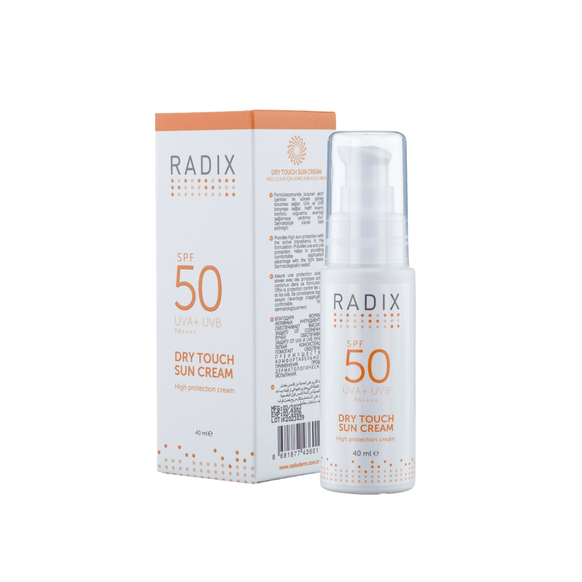 Radix Yüz Güneş Kremi Spf50+ Karma Ve Yağlı Ciltler - Dry Touch Sun Cream 40 Ml 