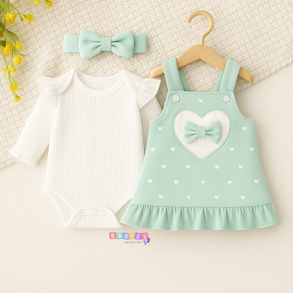 Kalpli Saç Bantlı Jile Takım - Mint